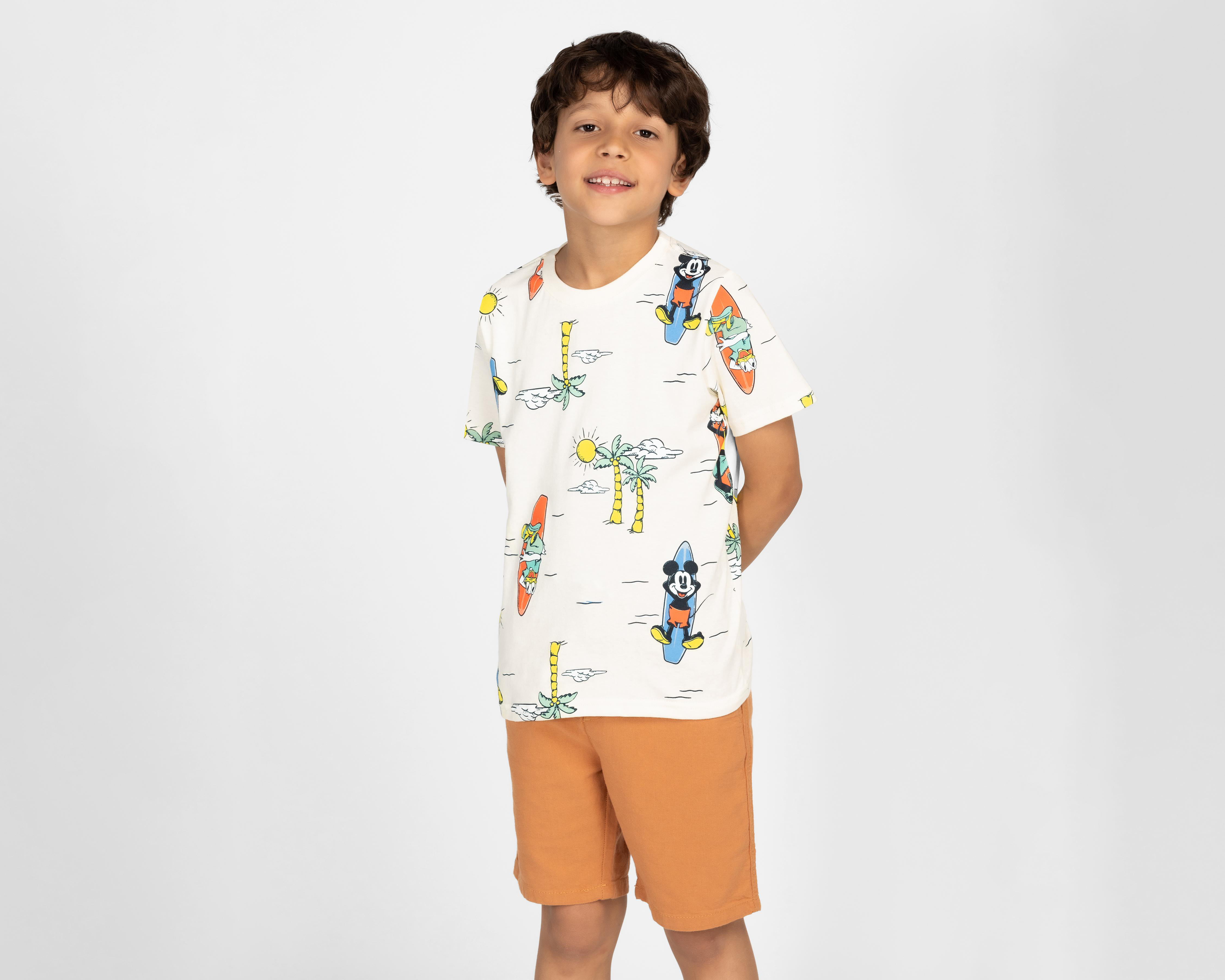 Foto 1 | Playera Disney Mickey Mouse Manga Corta Full Print para Niño