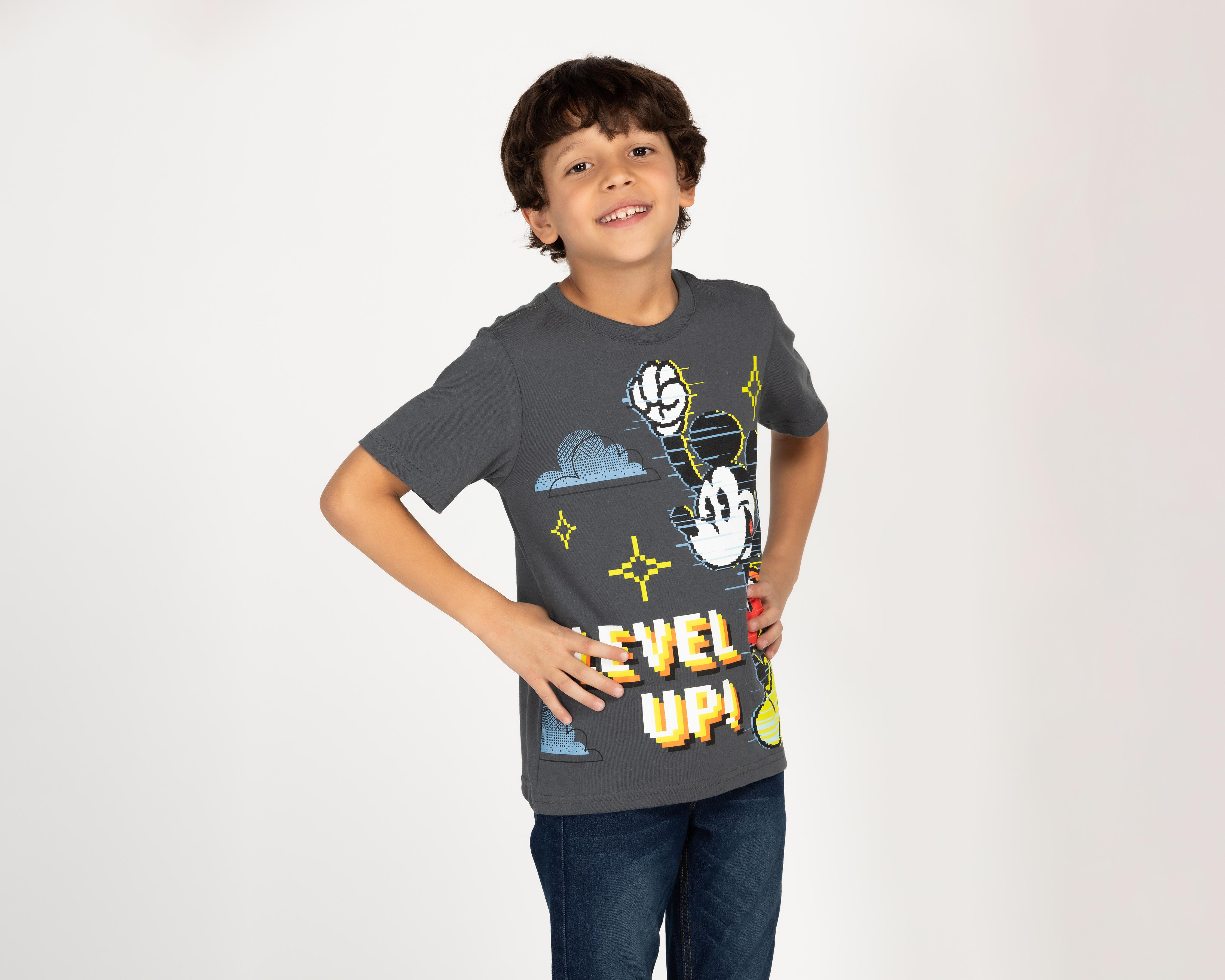 Playera Disney Mickey Mouse Manga Corta Estampada para Niño