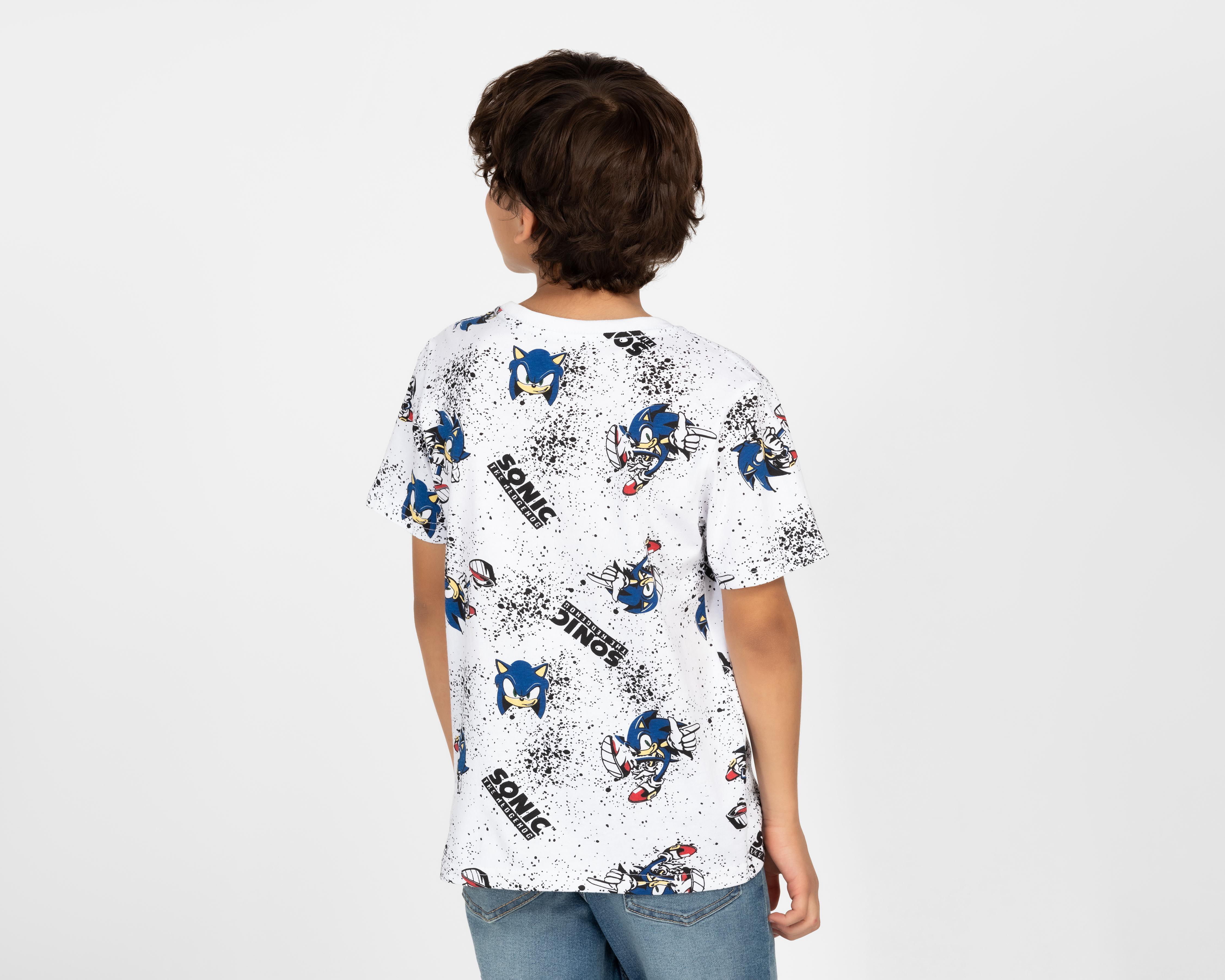 Foto 3 pulgar | Playera Sonic Manga Corta Estampada para Niño