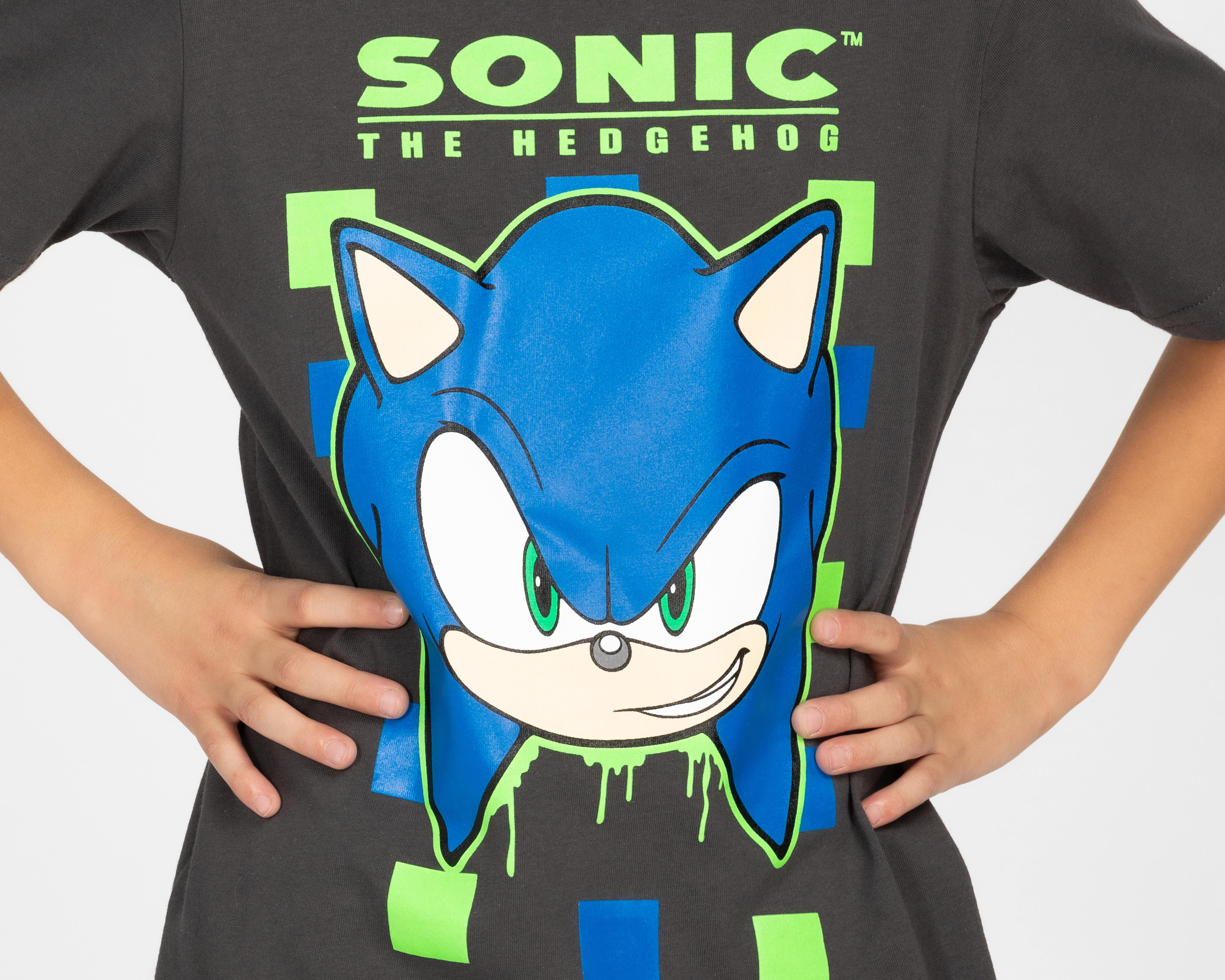 Foto 4 pulgar | Playera Sonic Manga Corta Estampada para Niño