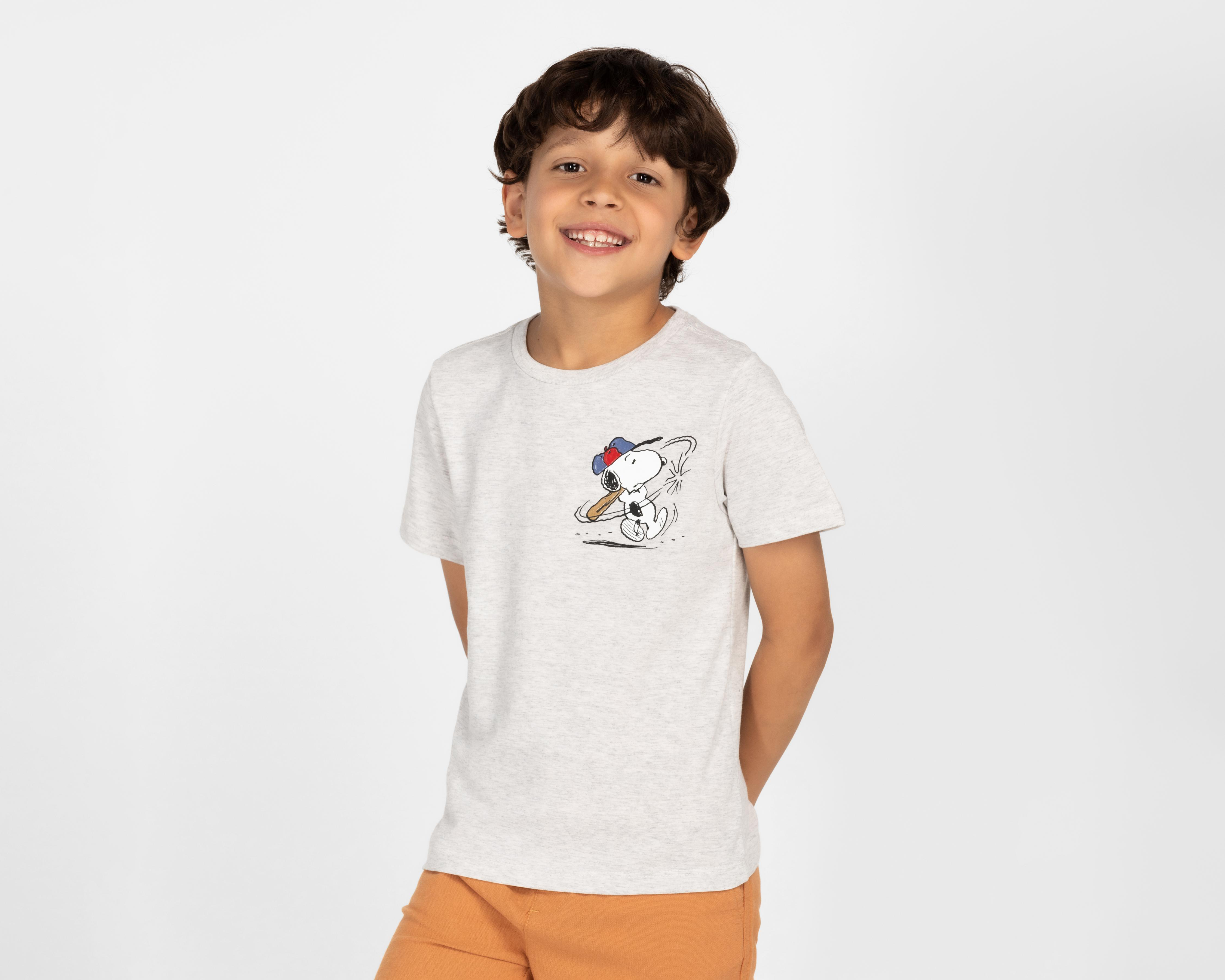 Foto 2 pulgar | Playera Peanuts Manga Corta Estampada para Niño