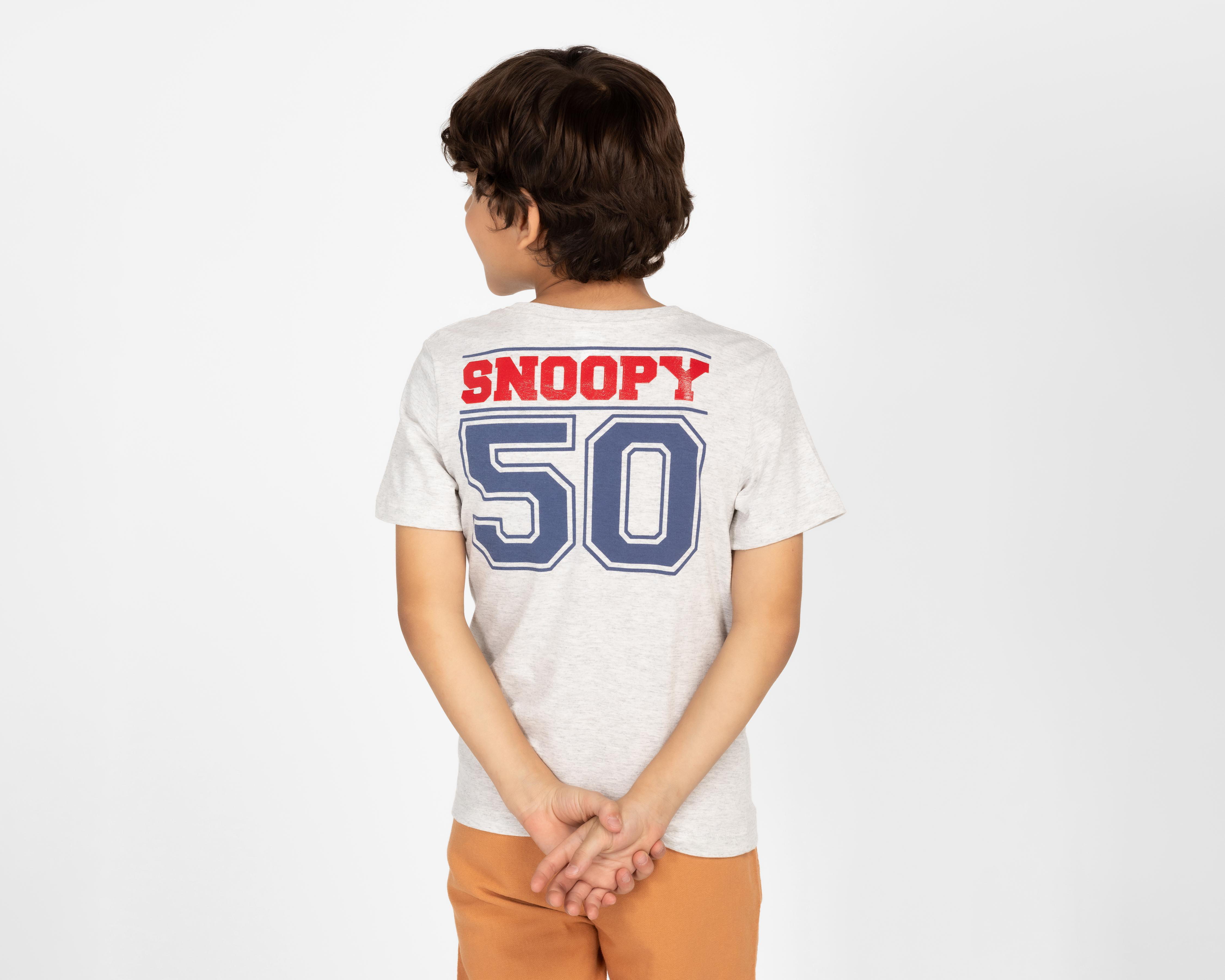 Foto 3 pulgar | Playera Peanuts Manga Corta Estampada para Niño