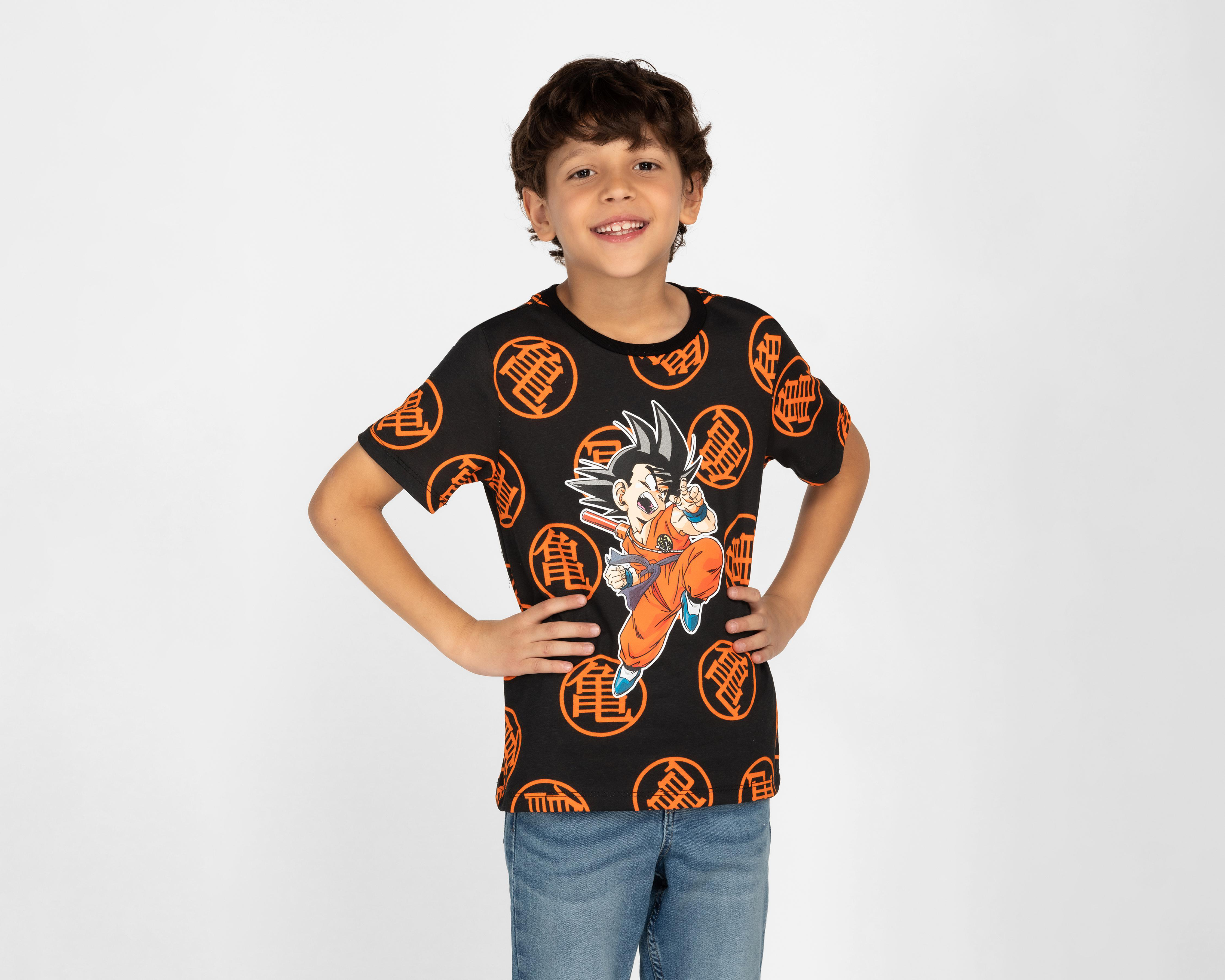 Foto 2 pulgar | Playera Dragon Ball Z Manga Corta Estampada para Niño