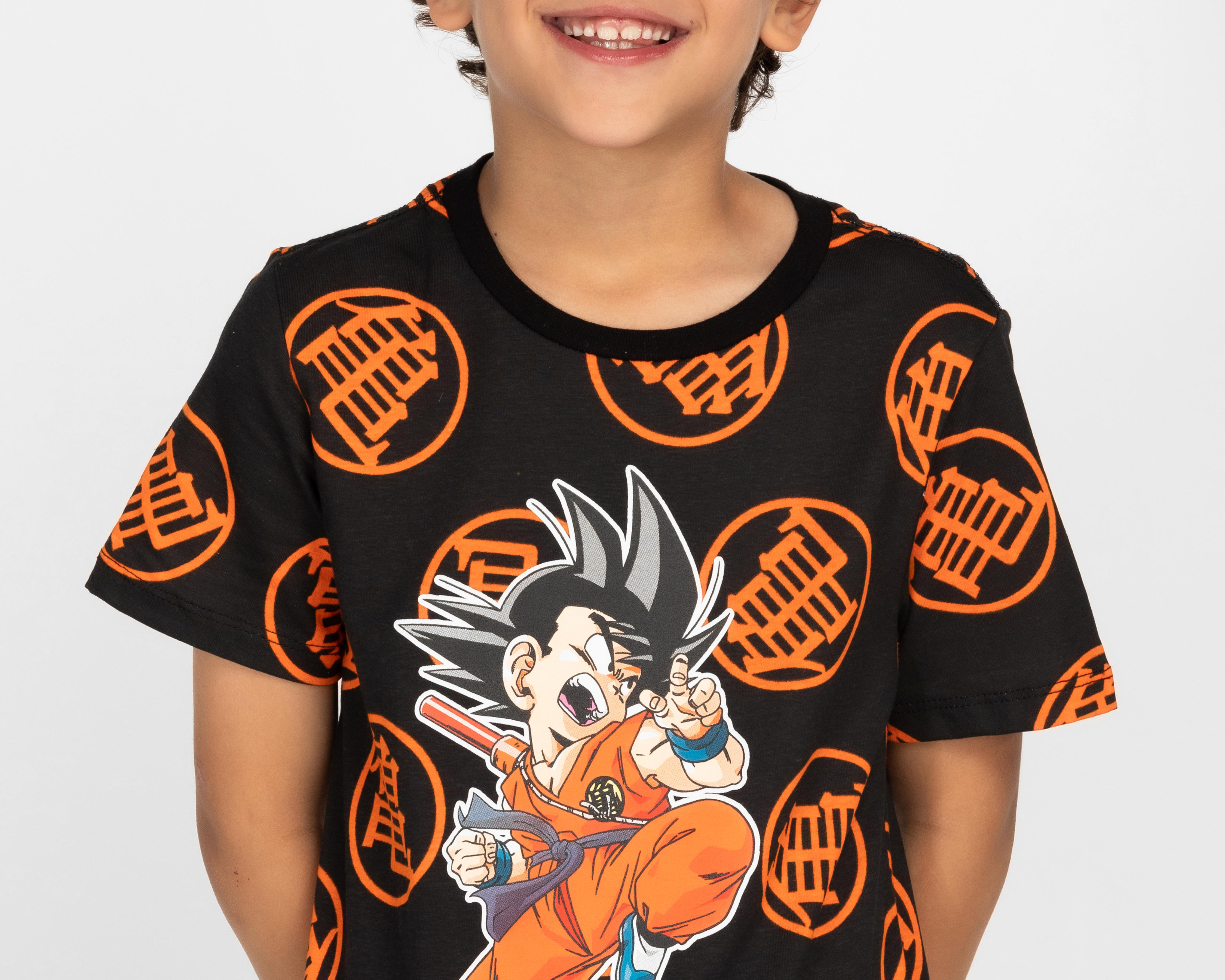 Foto 4 pulgar | Playera Dragon Ball Z Manga Corta Estampada para Niño