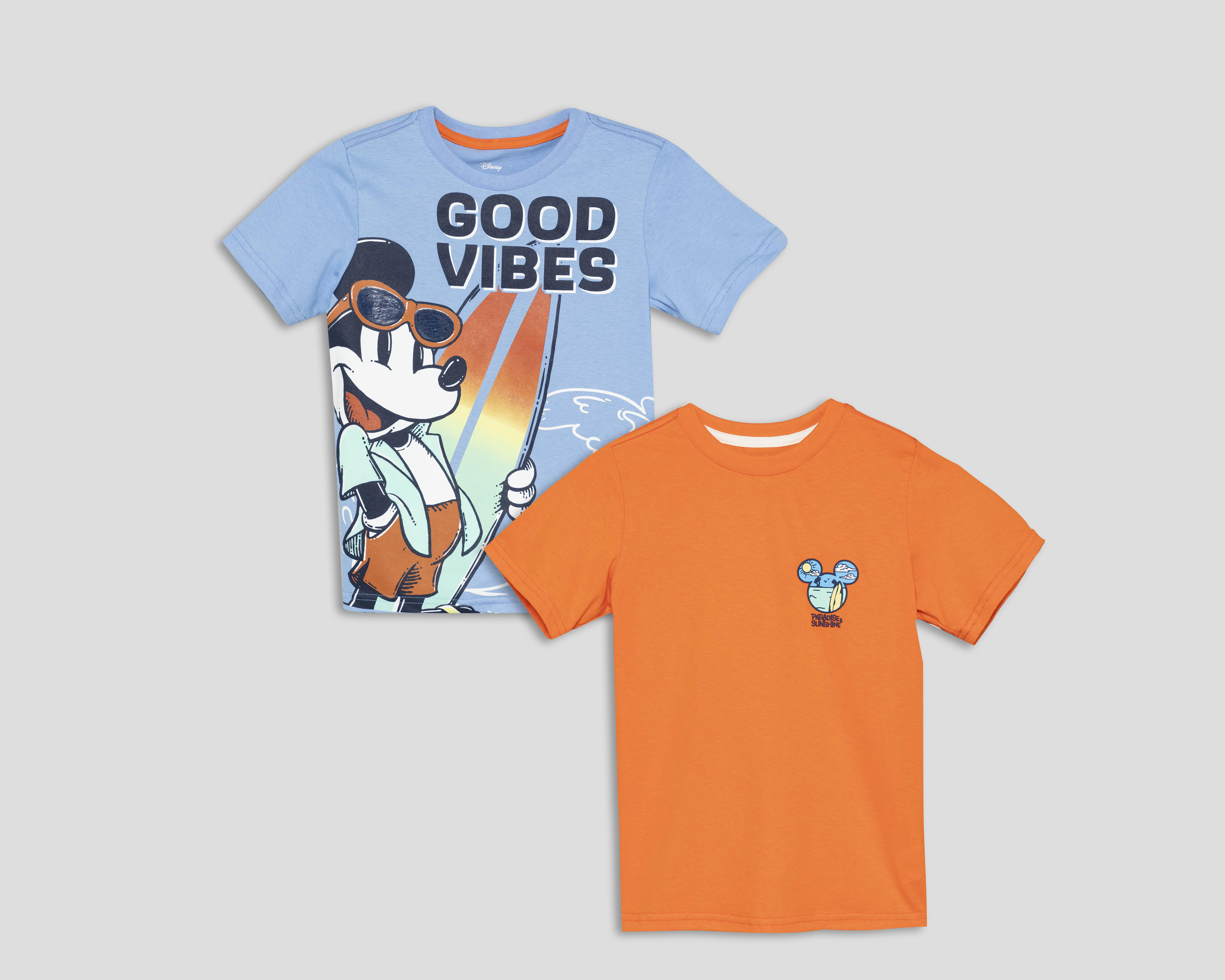 Foto 1 | Playera Disney Mickey Mouse para Niño 2 Piezas