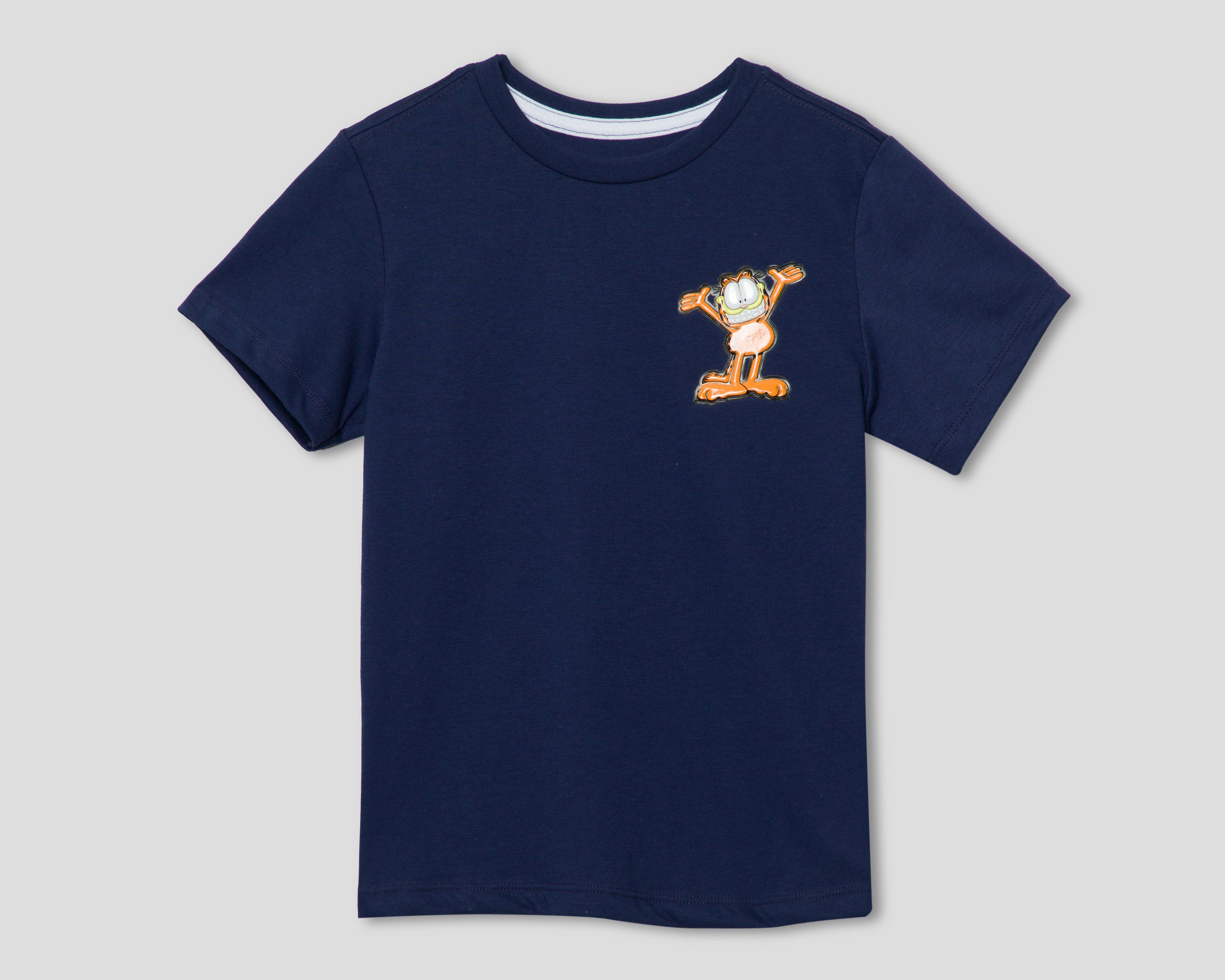 Foto 2 pulgar | Playera Garfield Manga Corta con Estampado para Niño