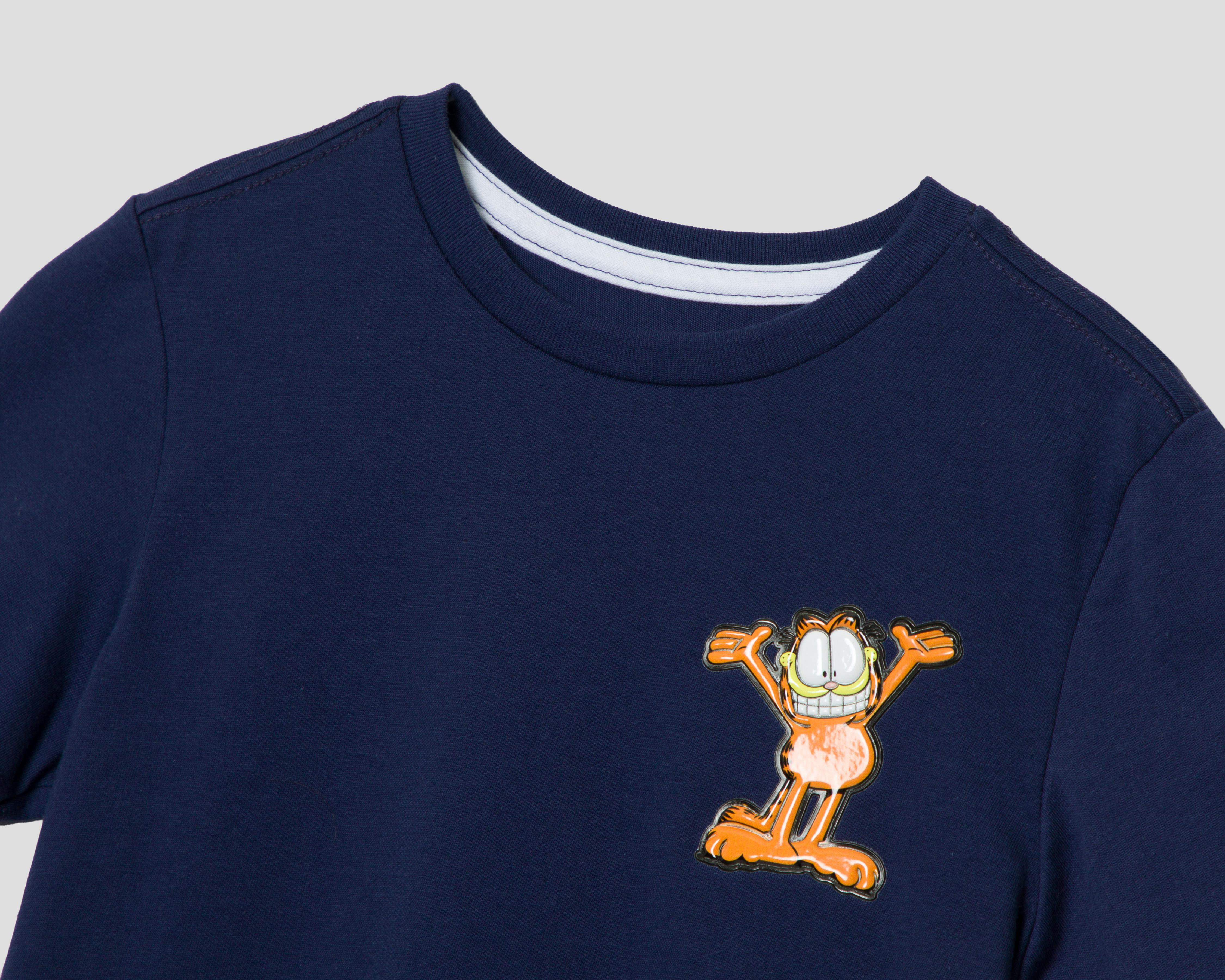 Foto 4 pulgar | Playera Garfield Manga Corta con Estampado para Niño