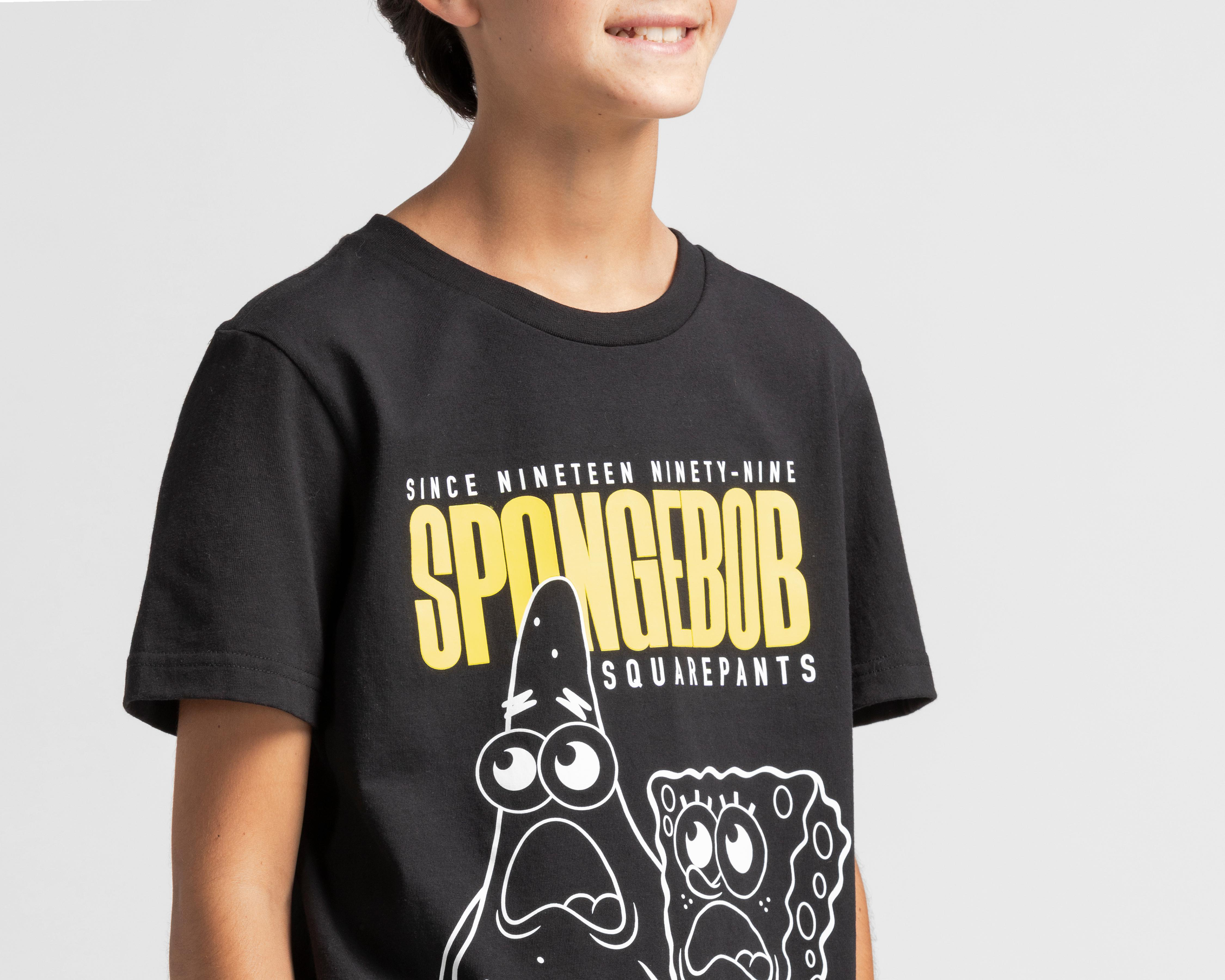 Foto 4 pulgar | Playera Bob Esponja Cuello Redondo Juvenil