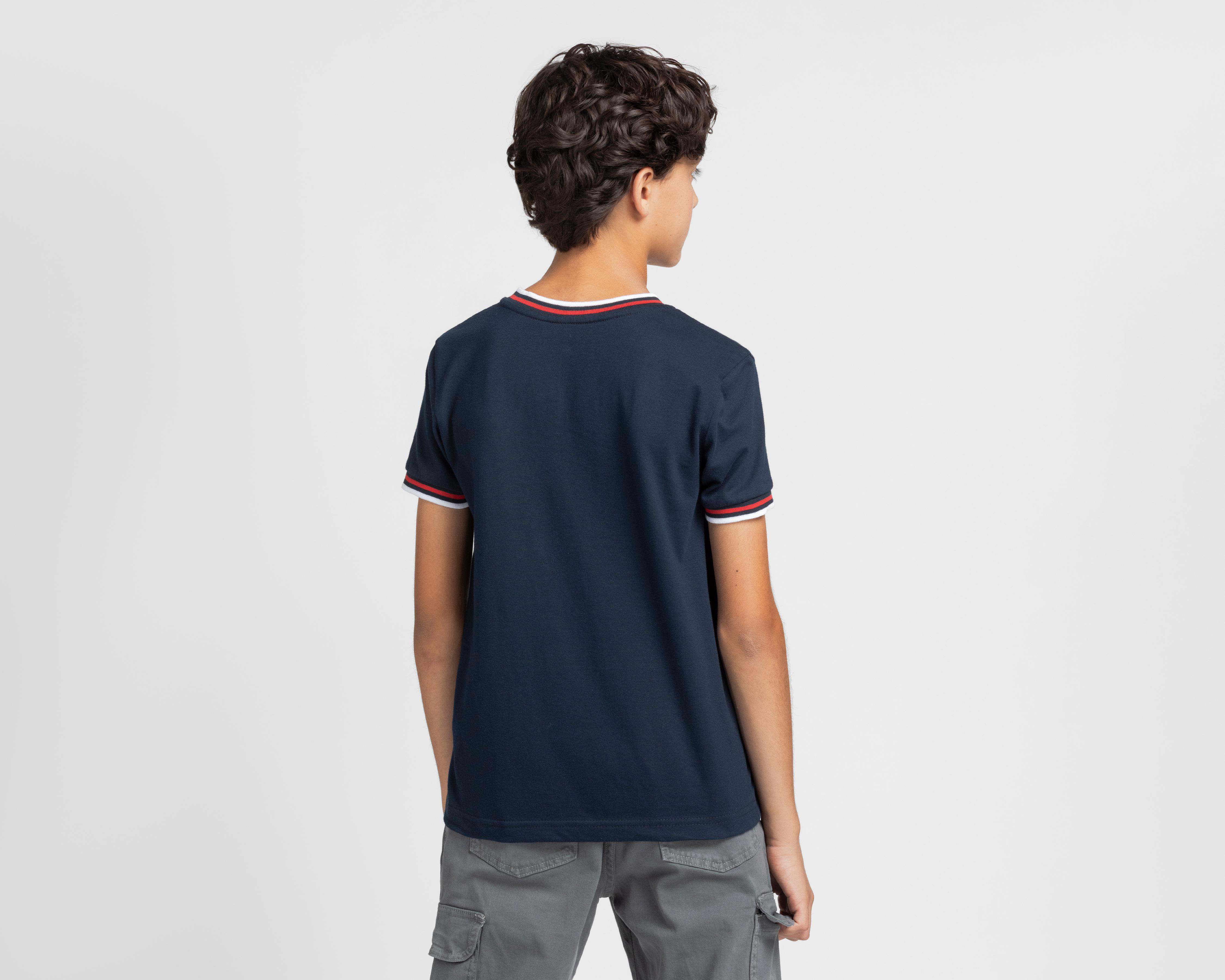 Foto 4 pulgar | Playera York Team Polo Club Manga Corta Azul Juvenil