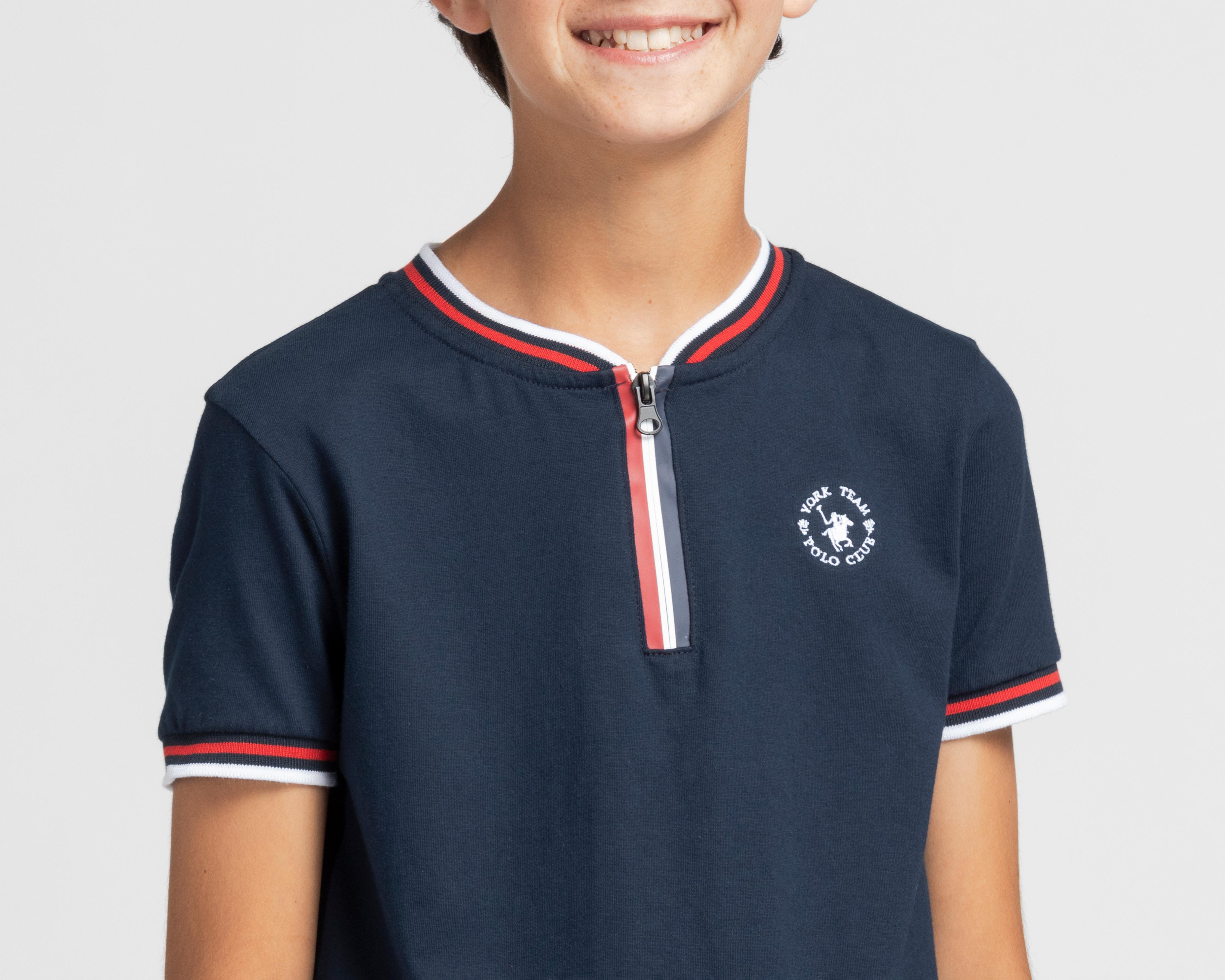 Foto 5 pulgar | Playera York Team Polo Club Manga Corta Azul Juvenil