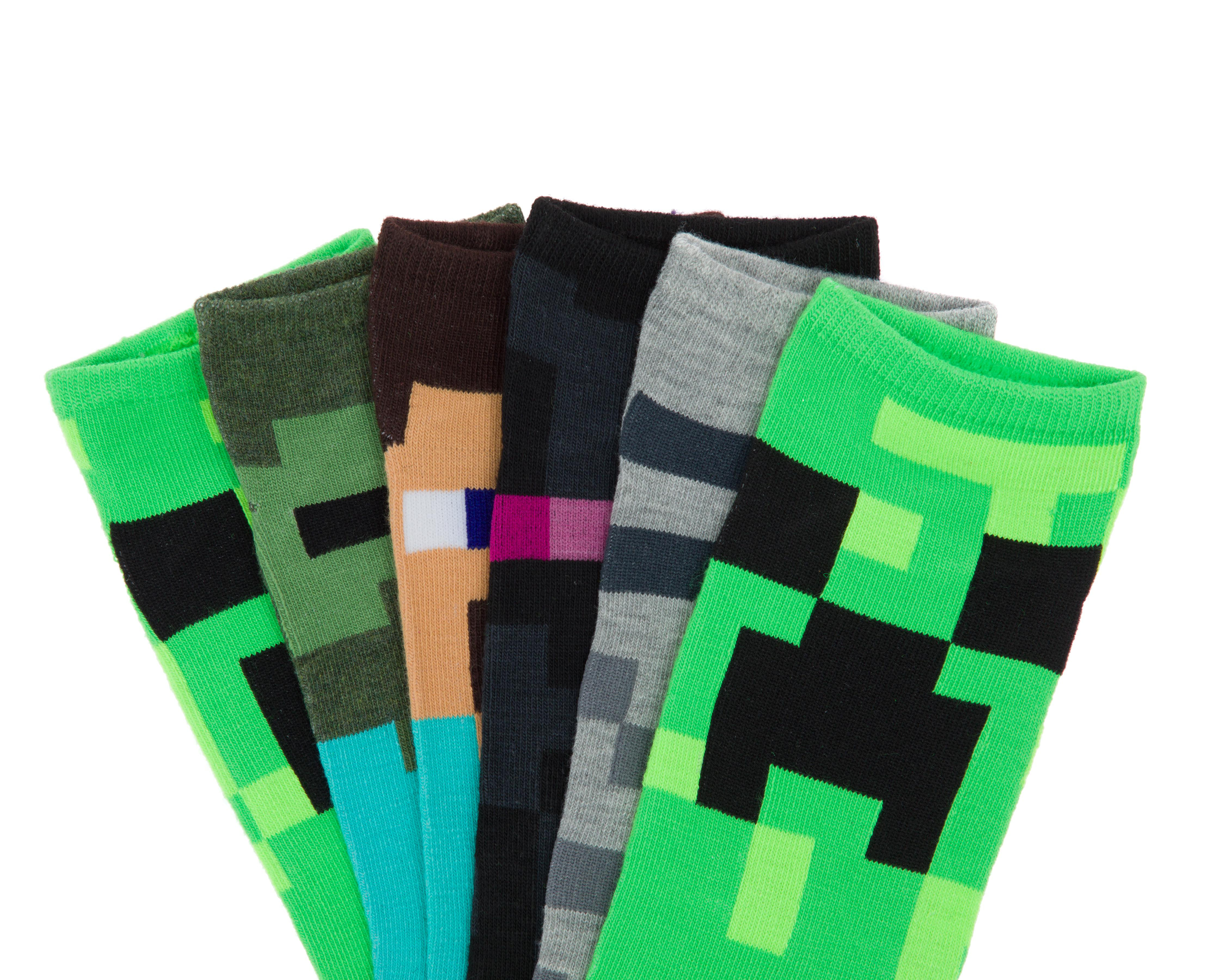 Foto 3 pulgar | Calcetas Largas Minecraft para Niño 6 Pares