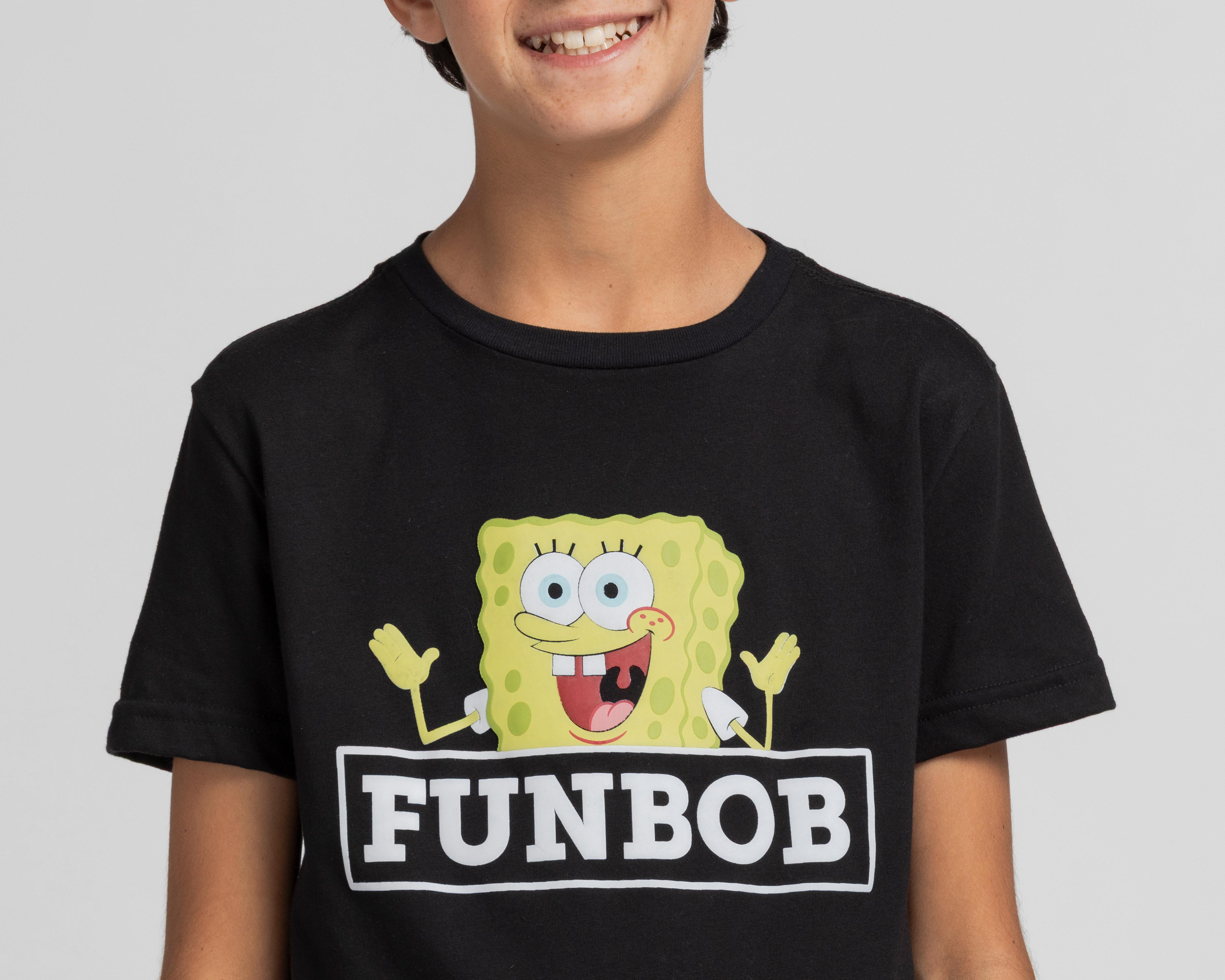 Foto 4 pulgar | Playera Bob Esponja Manga Corta Estampada para Niño
