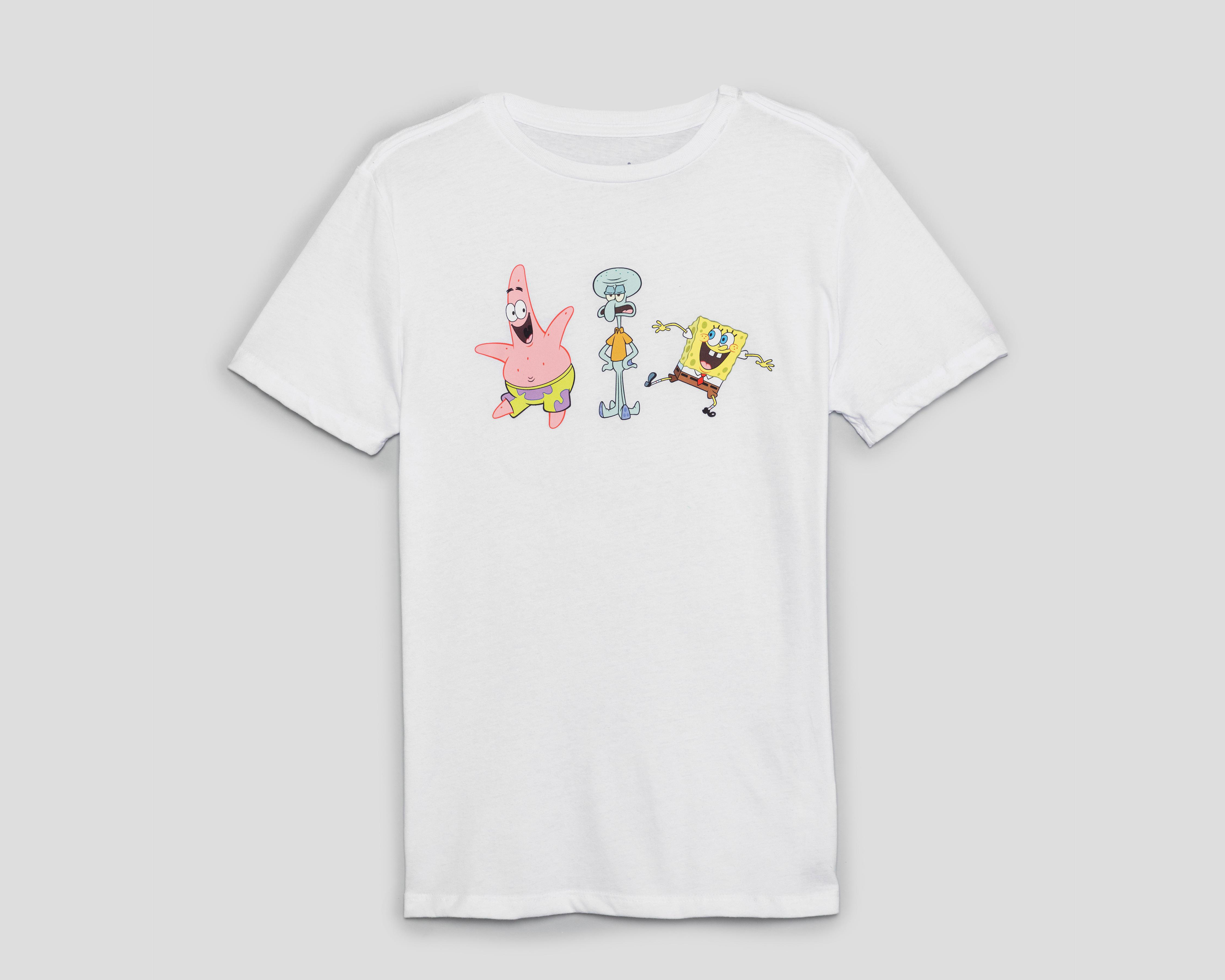 Playera Bob Esponja Manga Costa Estampada Juvenil