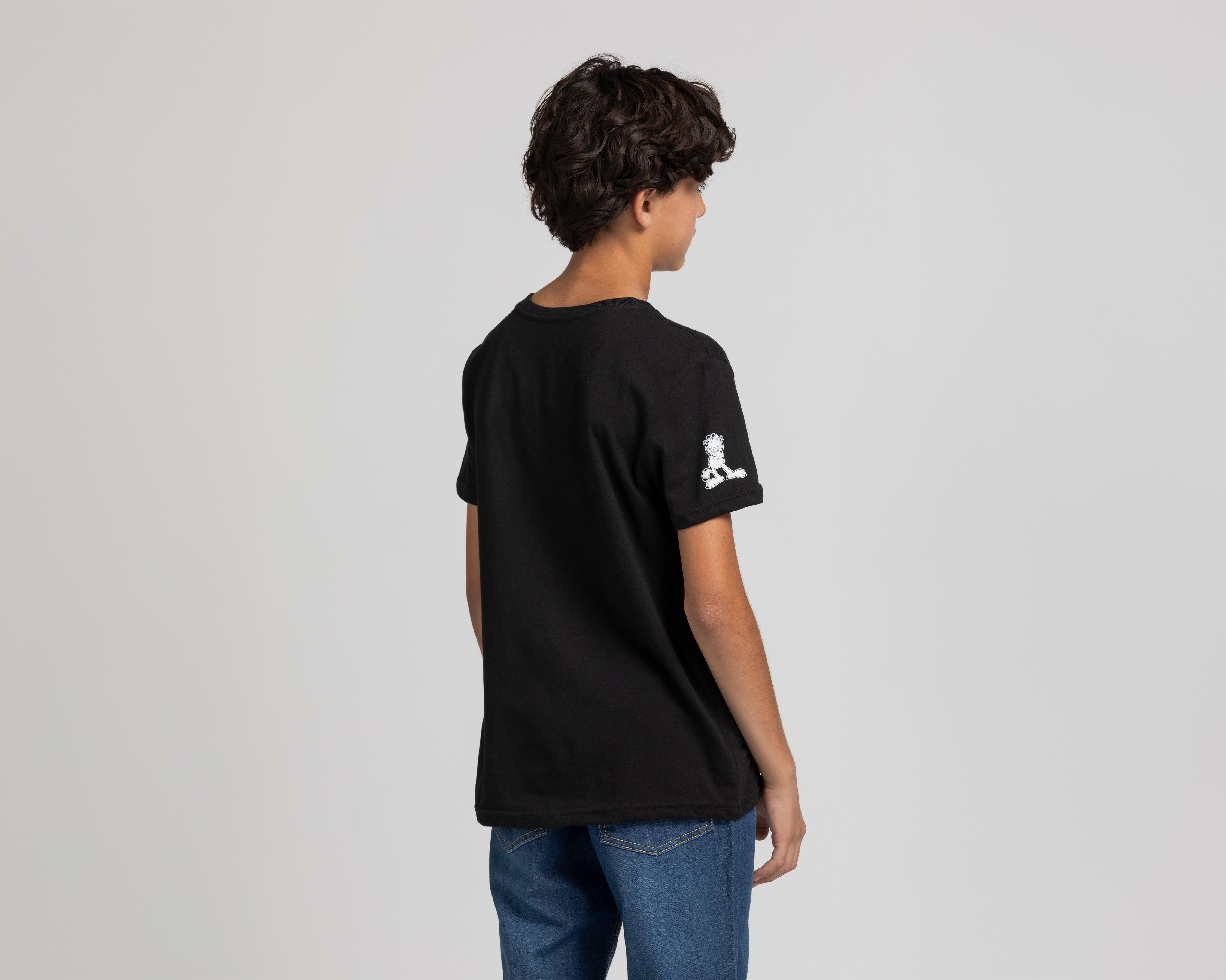 Foto 2 | Playera Garfield Manga Corta Estampada Juvenil