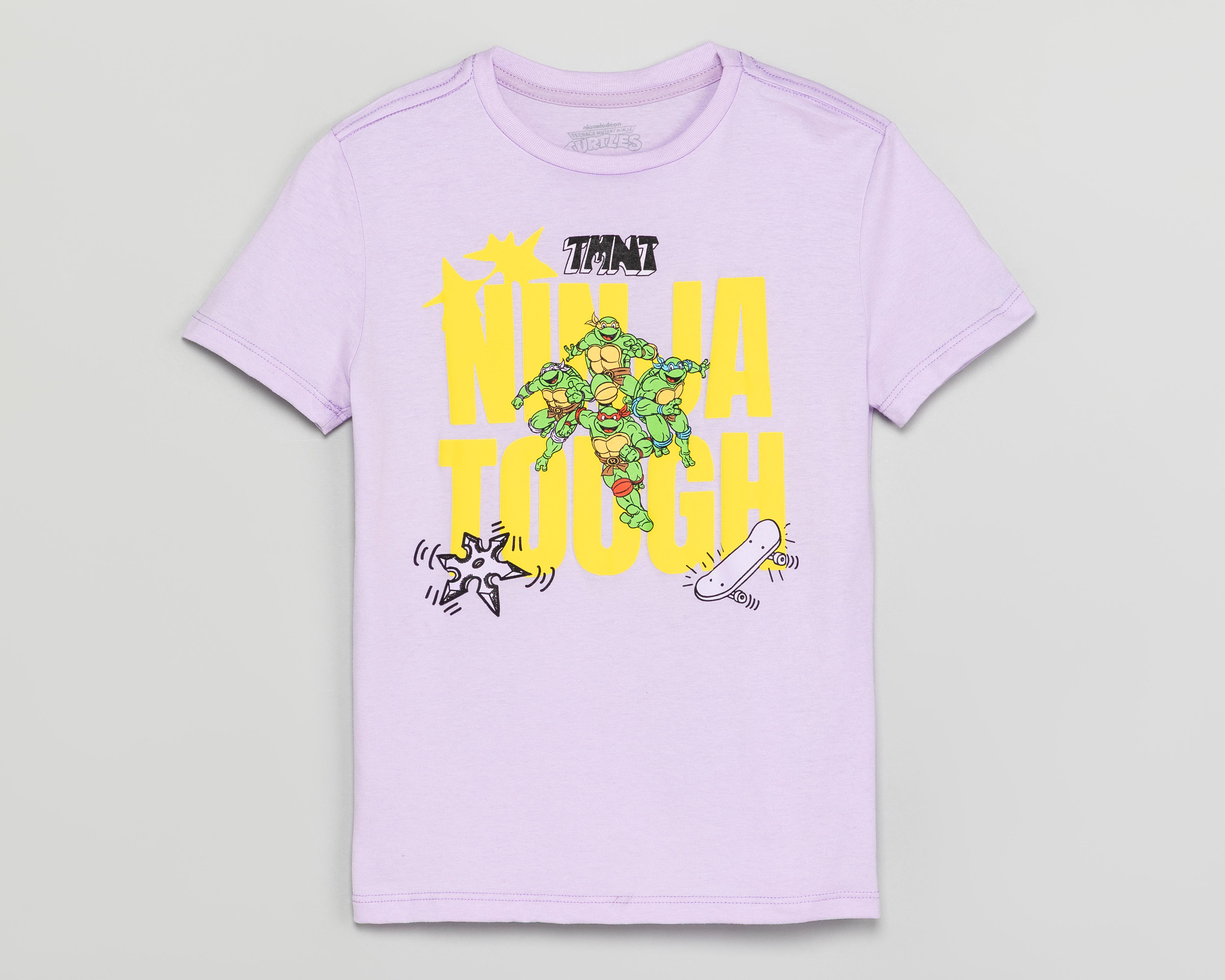 Playera de Cuello Redondo Lila Tortugas Ninja para Niño