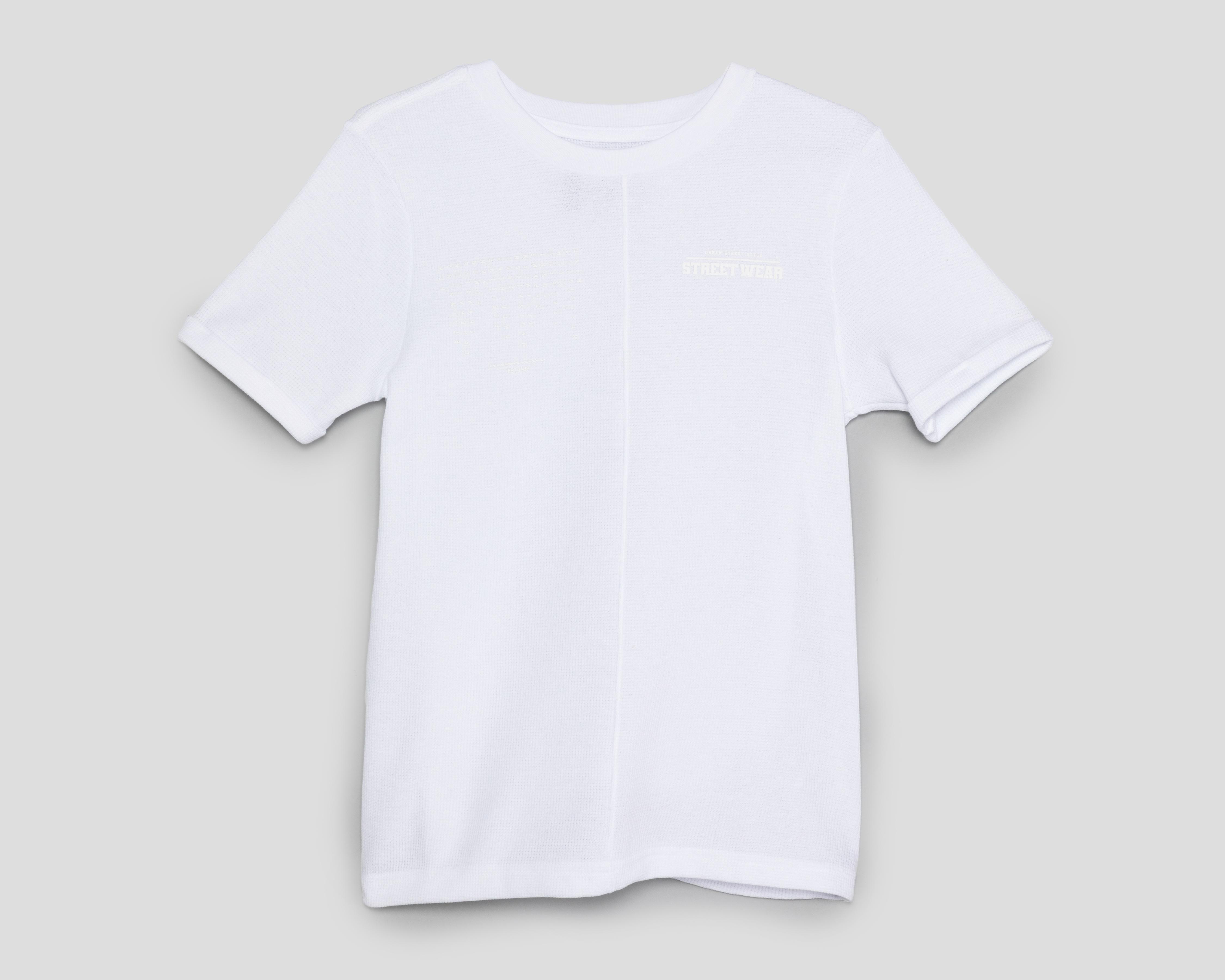 Foto 2 pulgar | Playera Neo*City Manga Corta Blanca Juvenil