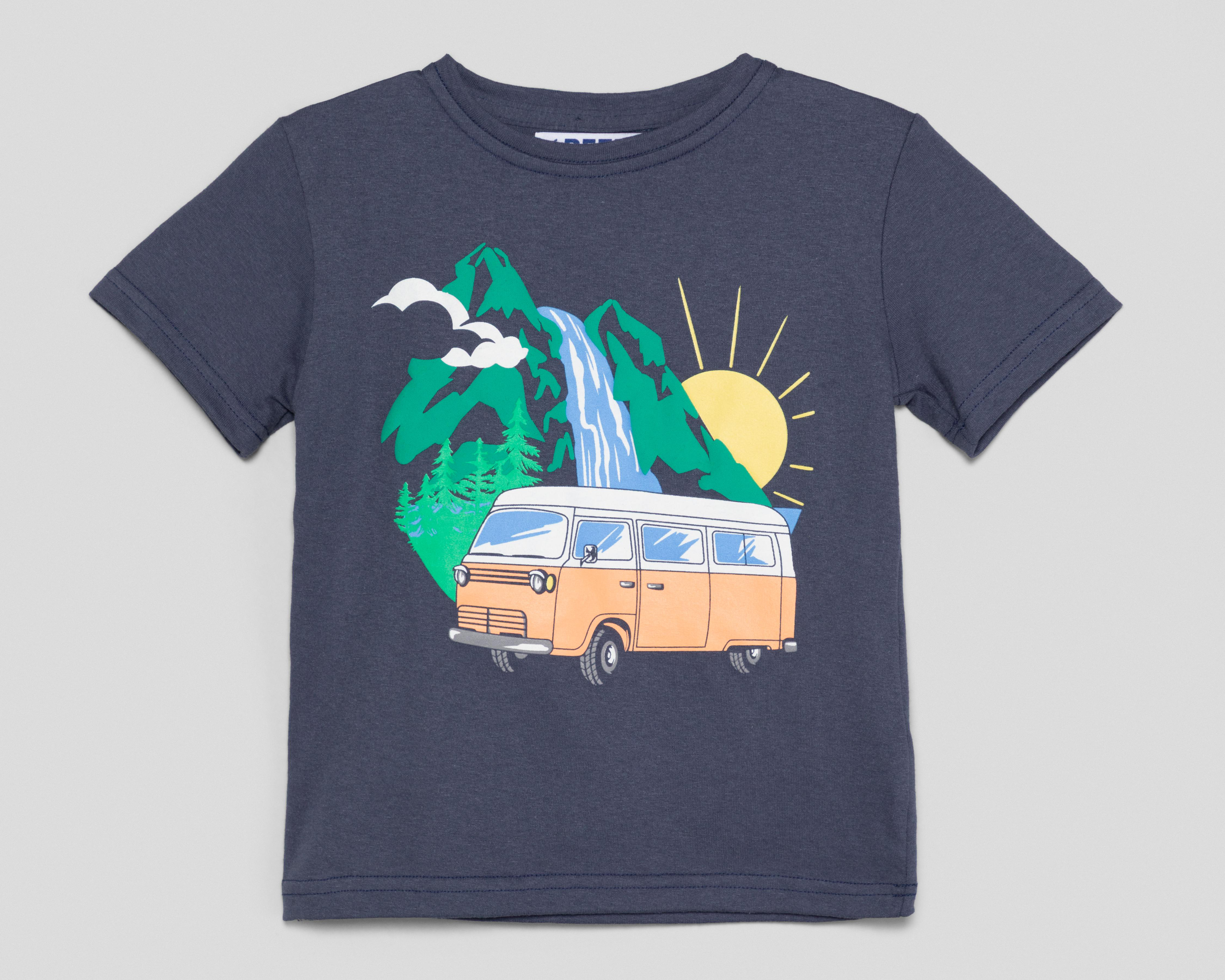 Foto 2 pulgar | Playera Refill Manga Corta Estampada para Niño