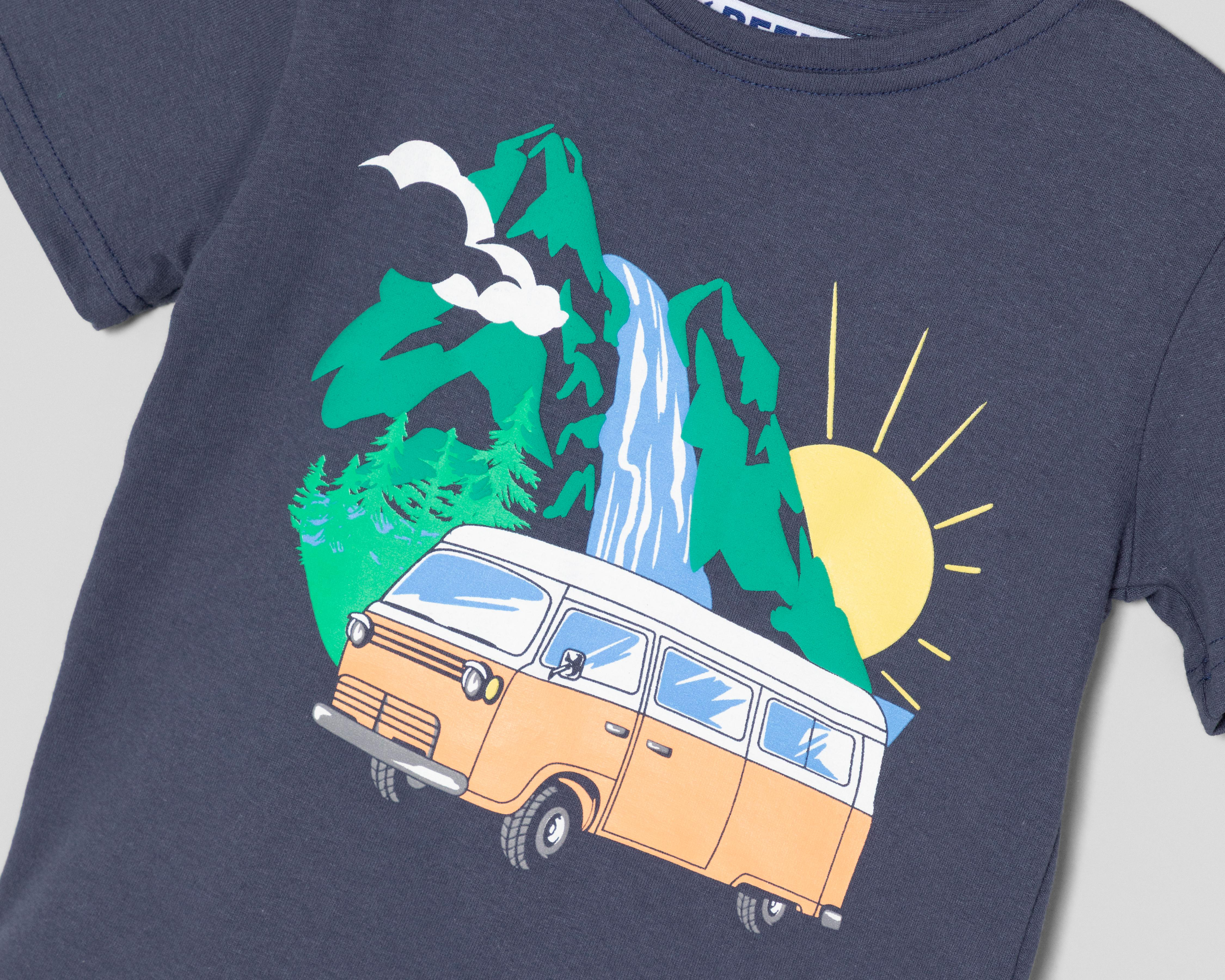 Foto 4 pulgar | Playera Refill Manga Corta Estampada para Niño