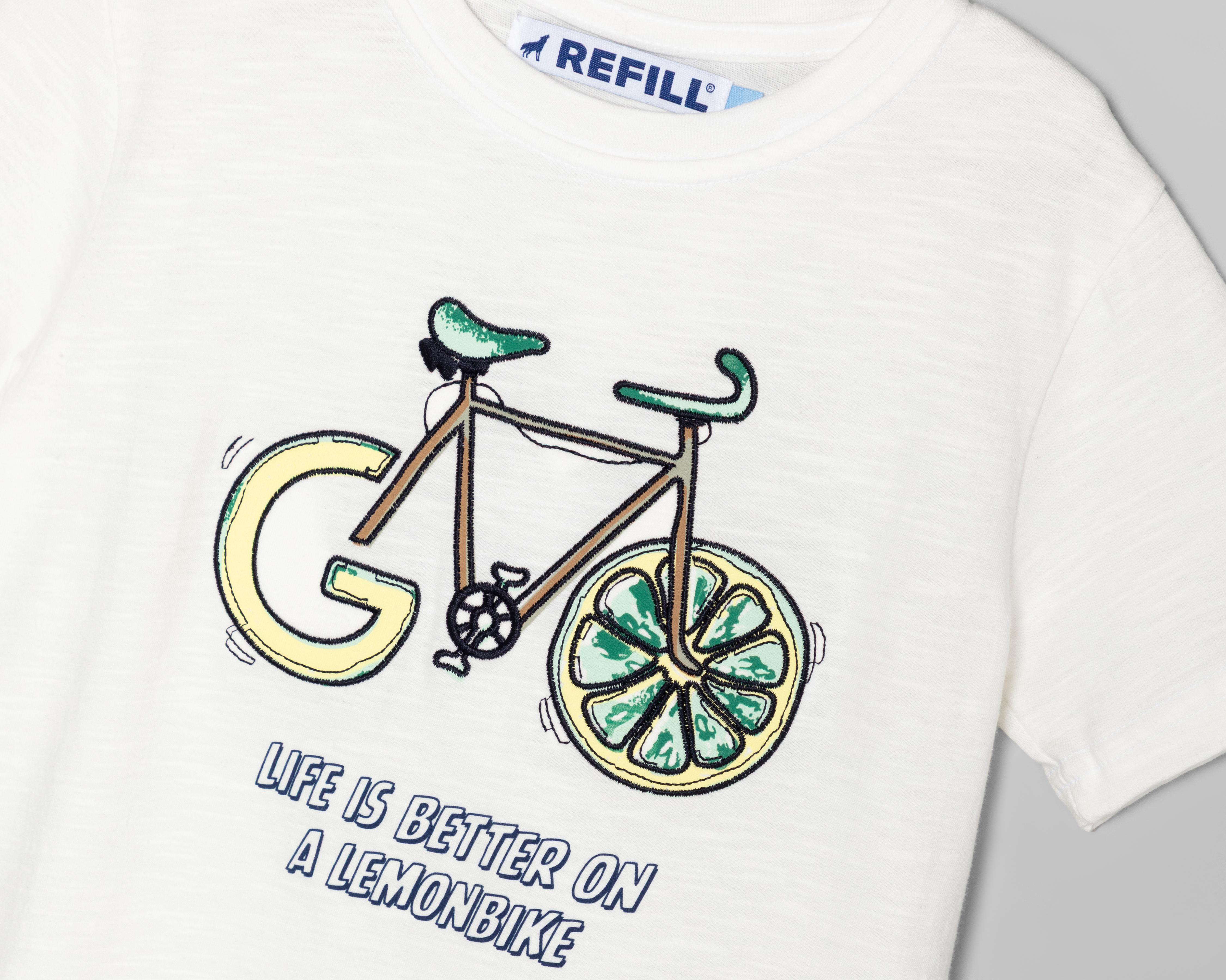 Foto 4 pulgar | Playera Refill Manga Corta Estampada para Niño