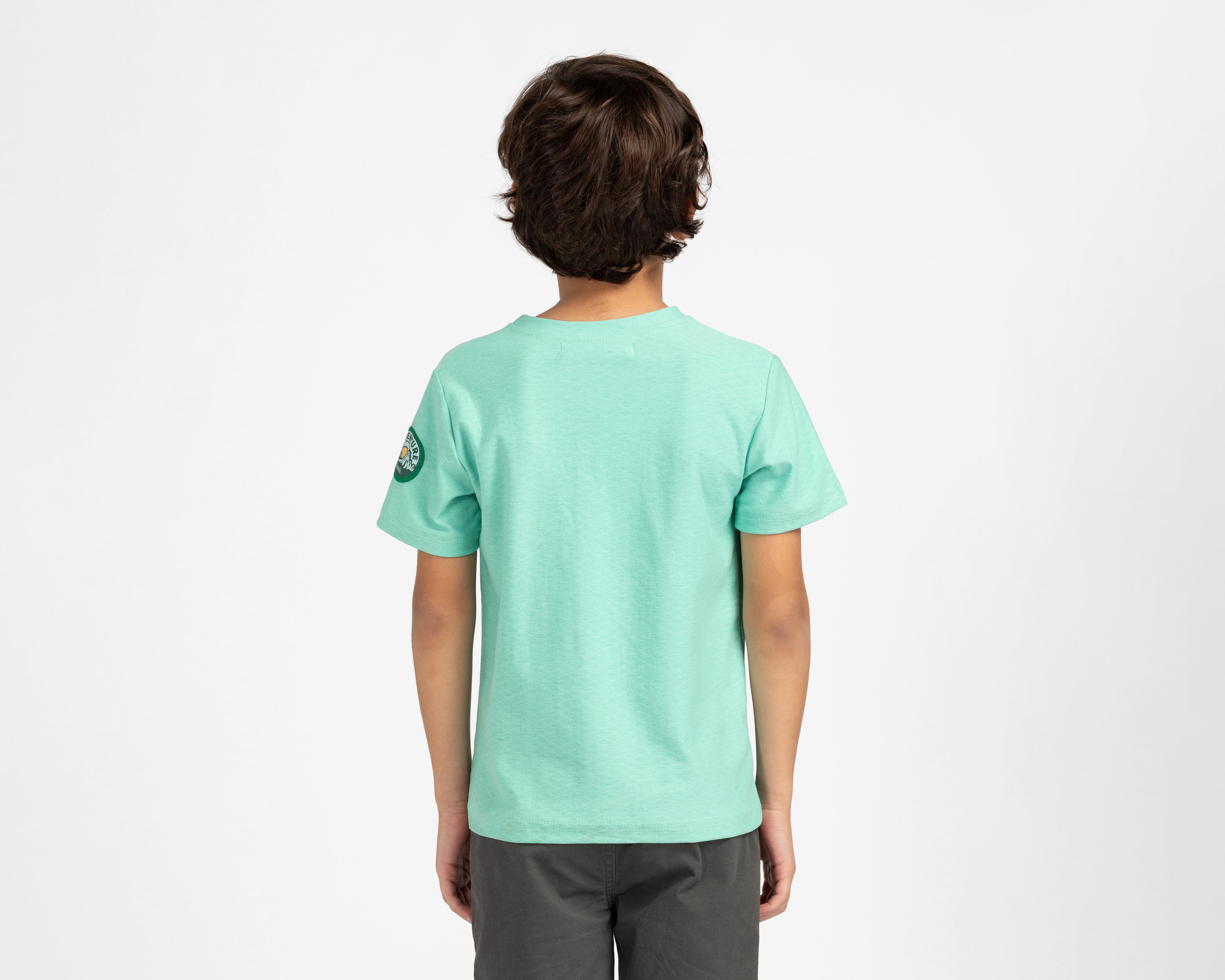 Foto 4 pulgar | Playera de Cuello Redondo Verde Refill para Niño