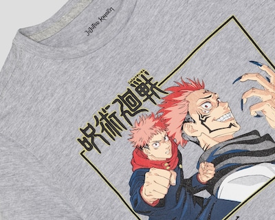Foto 3 | Playera de Cuello Redondo Gris Jujutsu Kaisen para Niño