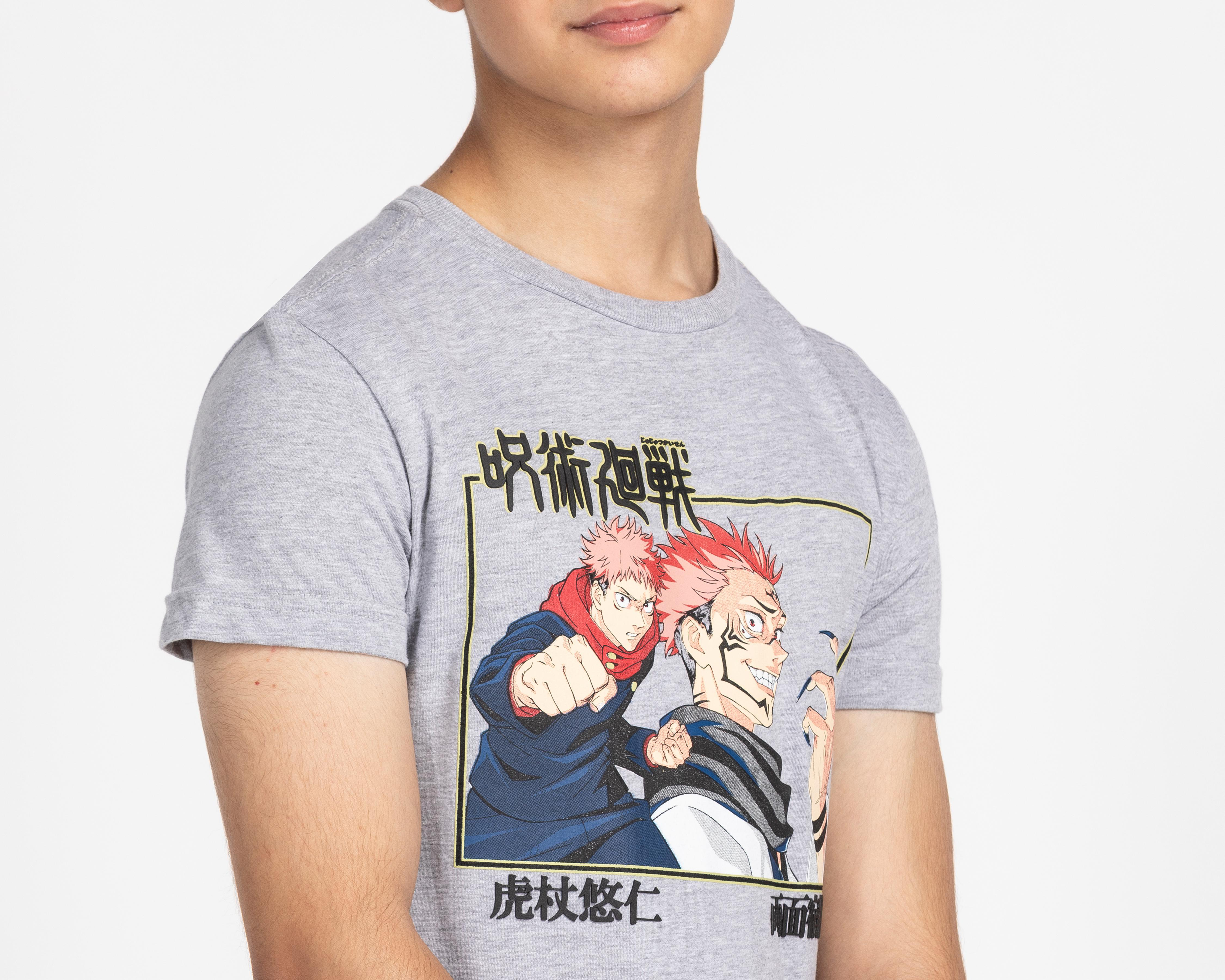 Foto 5 pulgar | Playera de Cuello Redondo Gris Jujutsu Kaisen para Niño