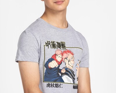 Foto 4 | Playera de Cuello Redondo Gris Jujutsu Kaisen para Niño