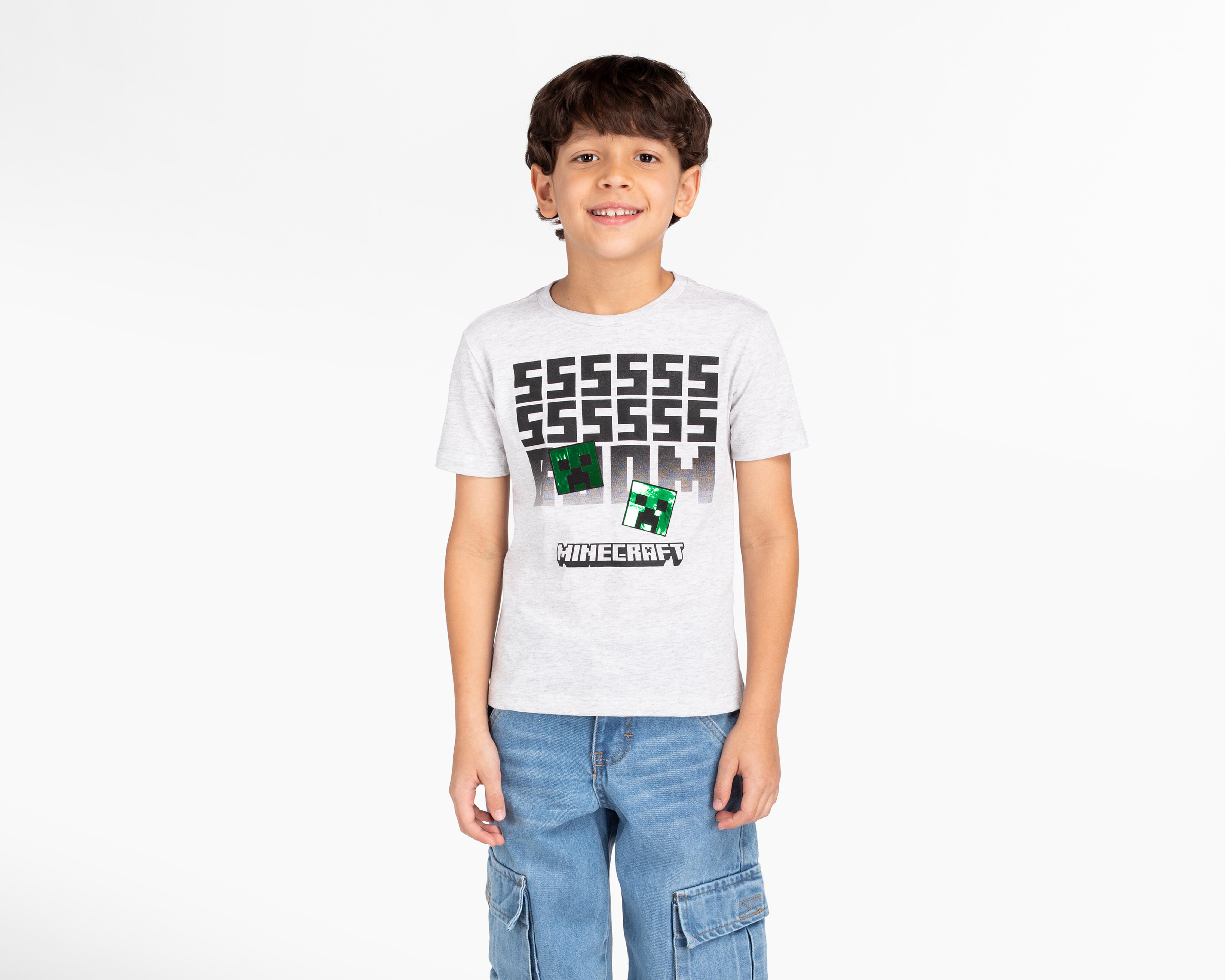 Foto 2 pulgar | Playera Minecraft Manga Corta para Niño