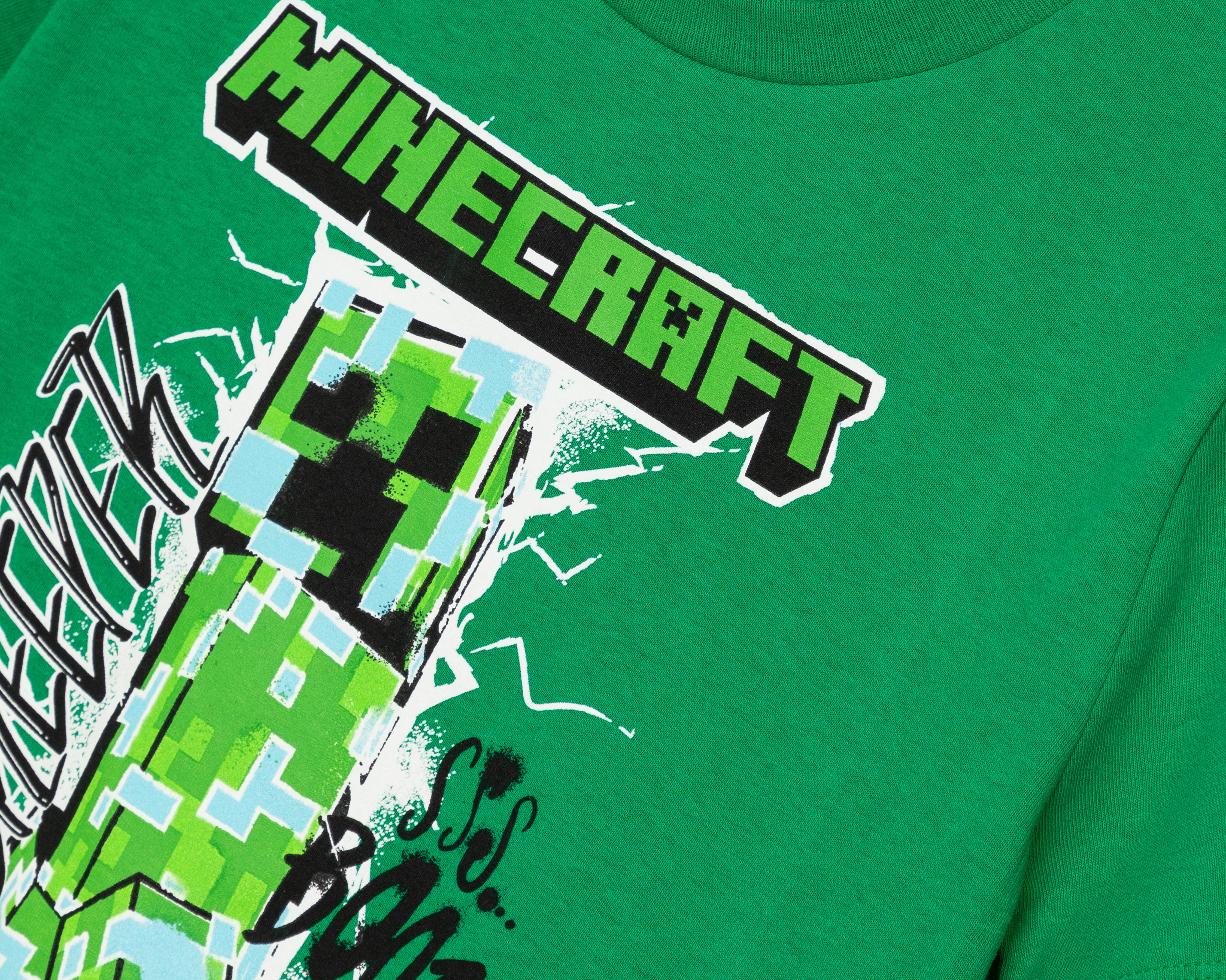 Foto 4 pulgar | Playera Minecraft Manga Corta Estampado para Niño