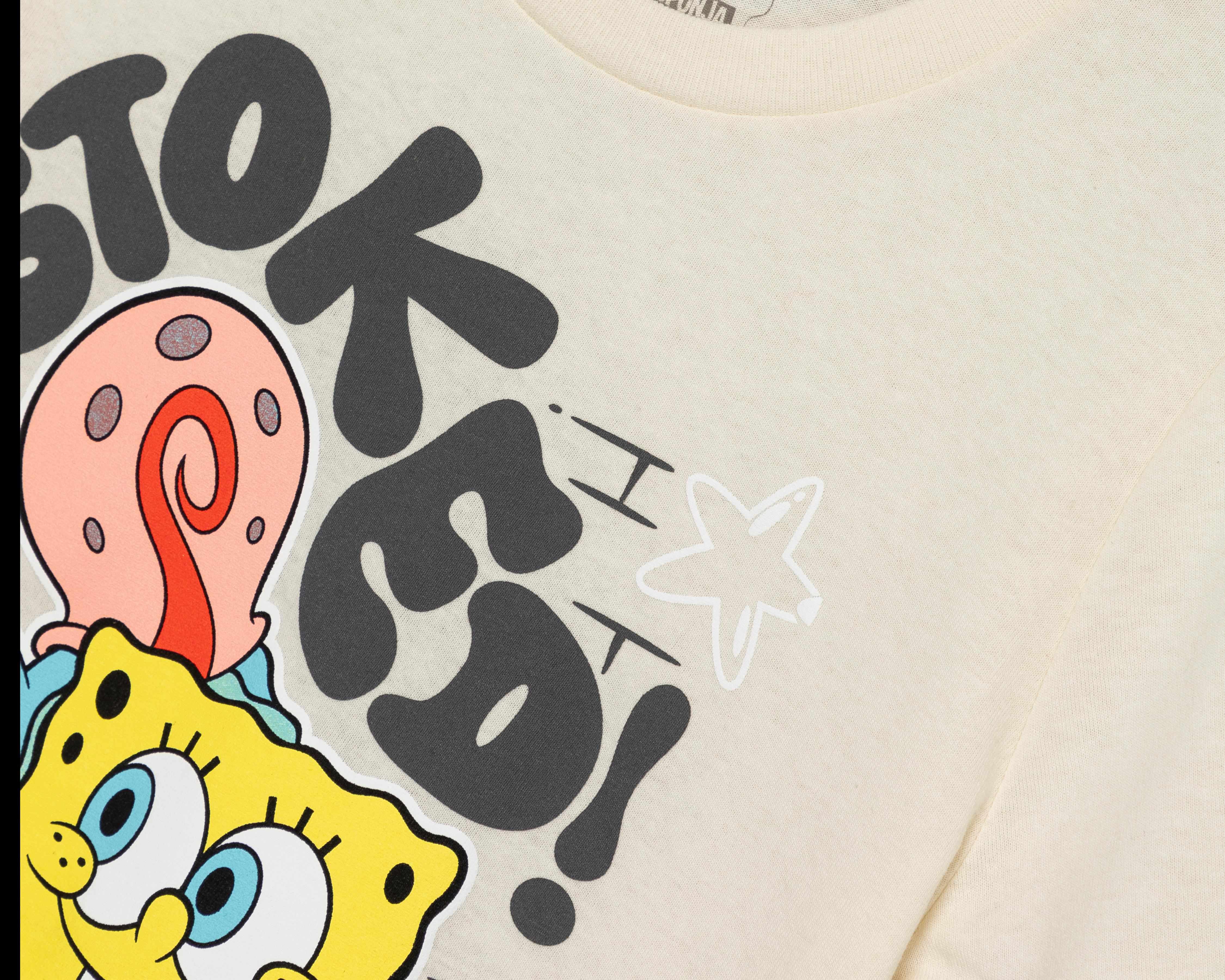 Foto 4 pulgar | Playera Bob Esponja Manga Corta Estampado para Niño