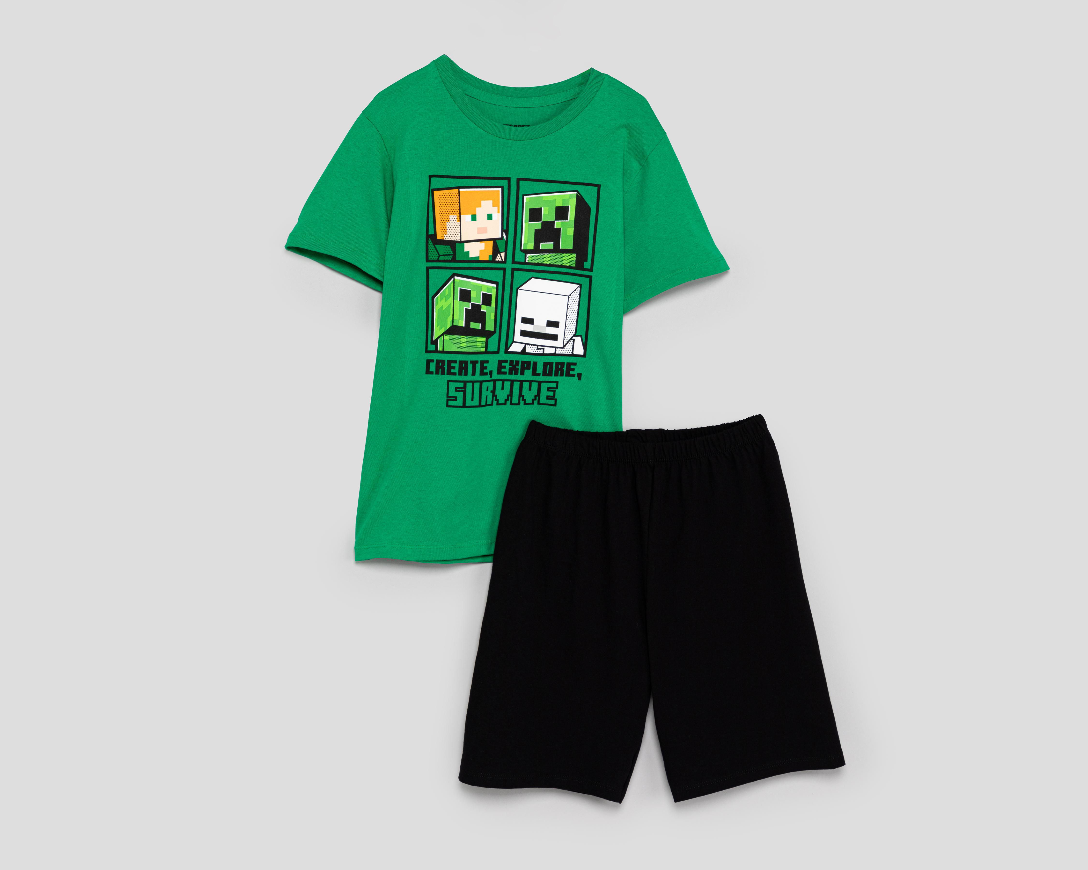 Foto 2 pulgar | Conjunto de Short y Playera Minecraft para Niño