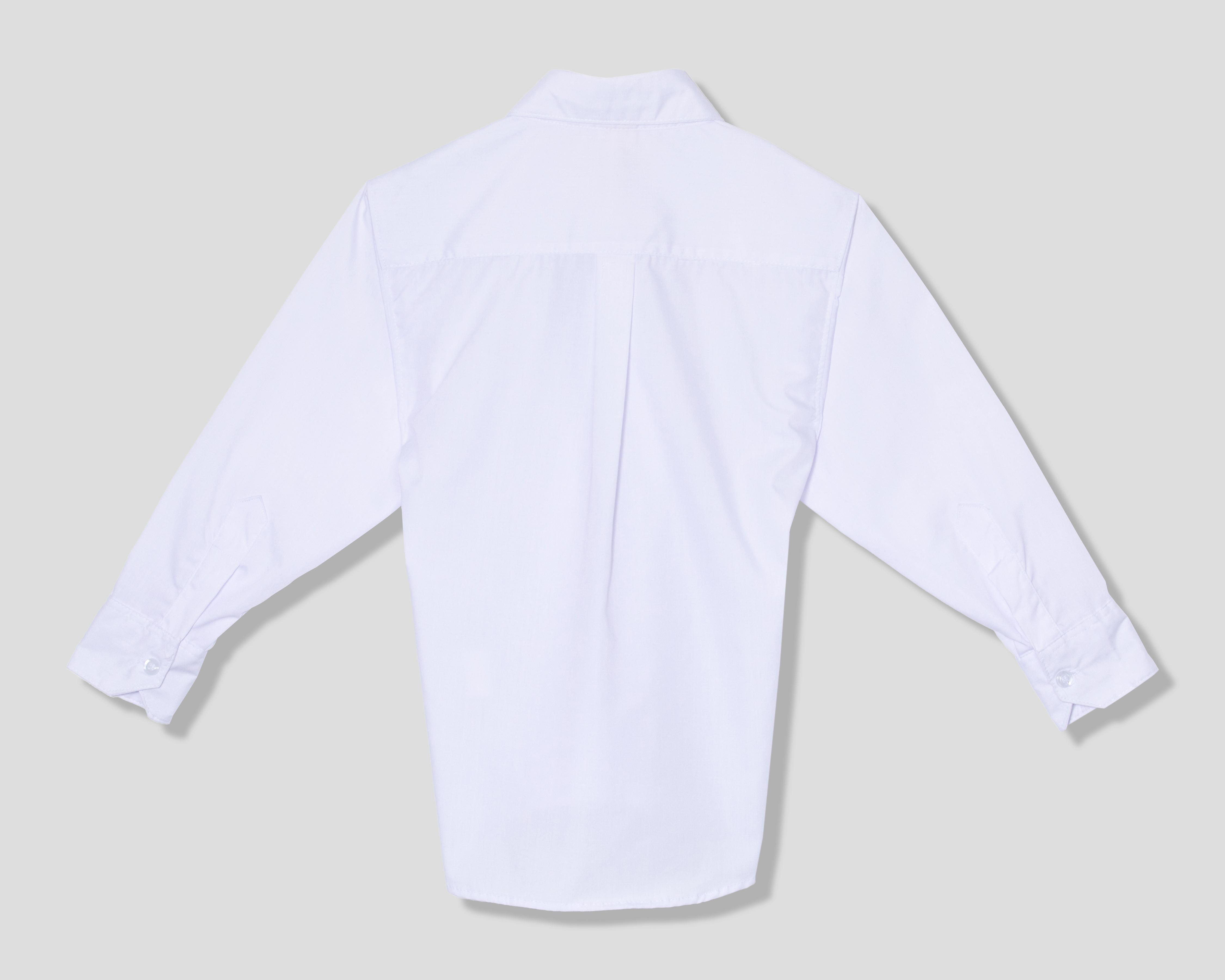 Foto 3 pulgar | Camisa de Cuello Americano Blanca Grafito para Niño