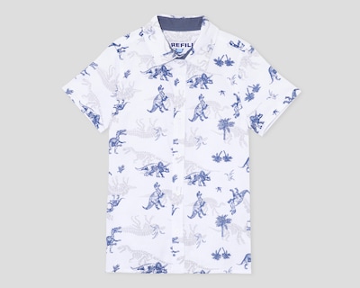 Foto 1 | Camisa de Cuello Americano Blanca Refill para Niño