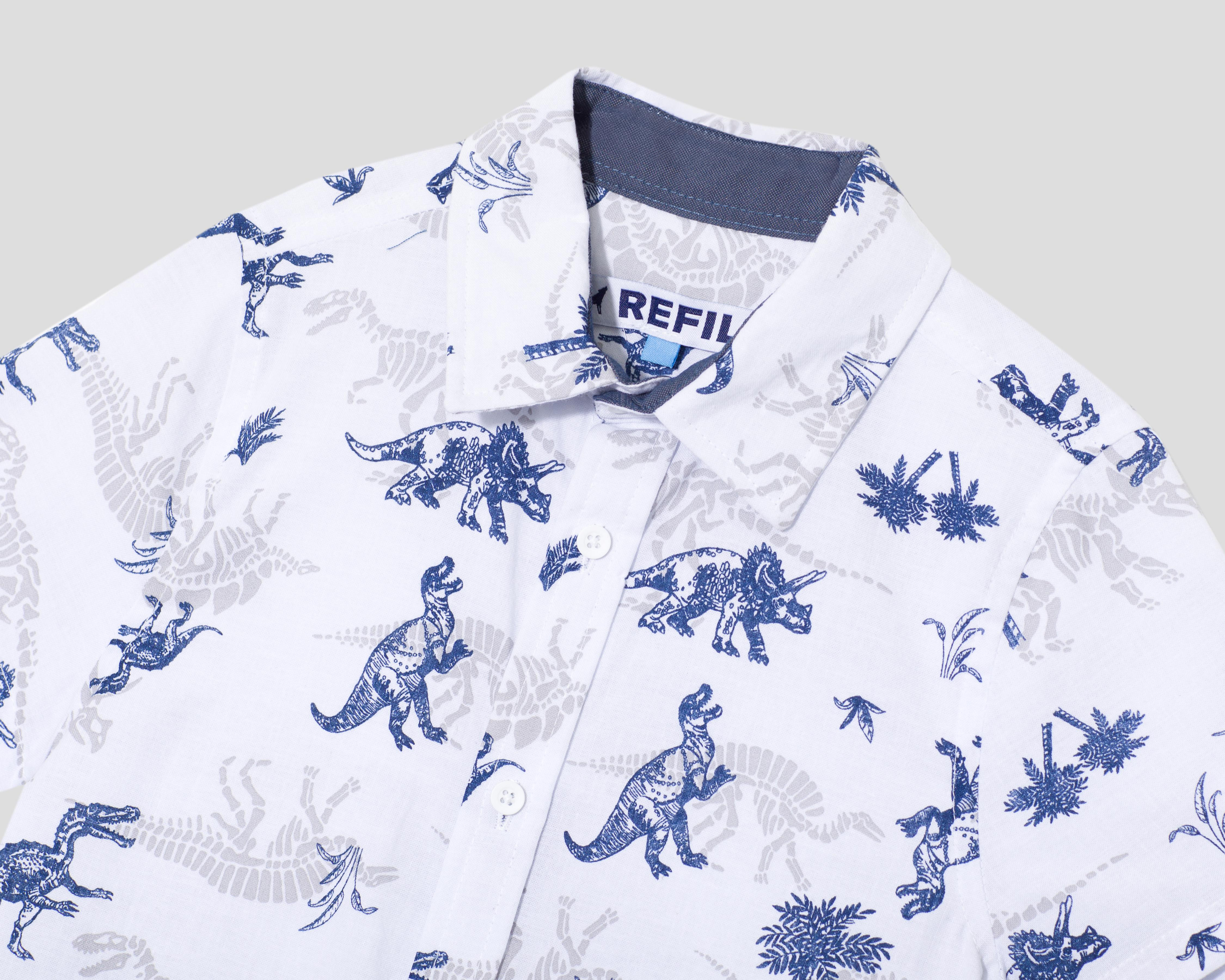 Foto 3 | Camisa de Cuello Americano Blanca Refill para Niño