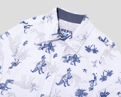 Foto 3 | Camisa de Cuello Americano Blanca Refill para Niño