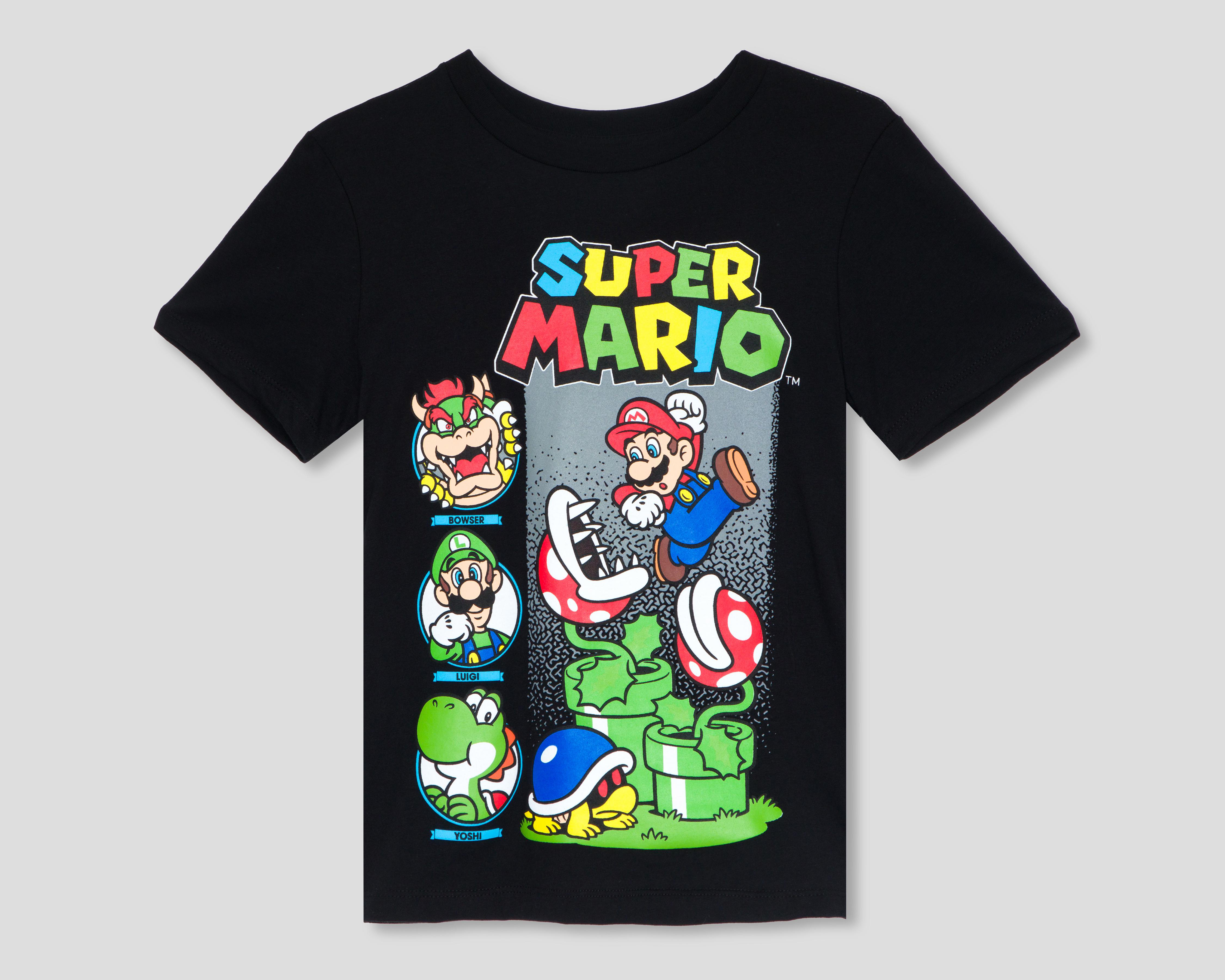 Foto 2 pulgar | Playera Mario Bros Manga Corta Estampada Juvenil