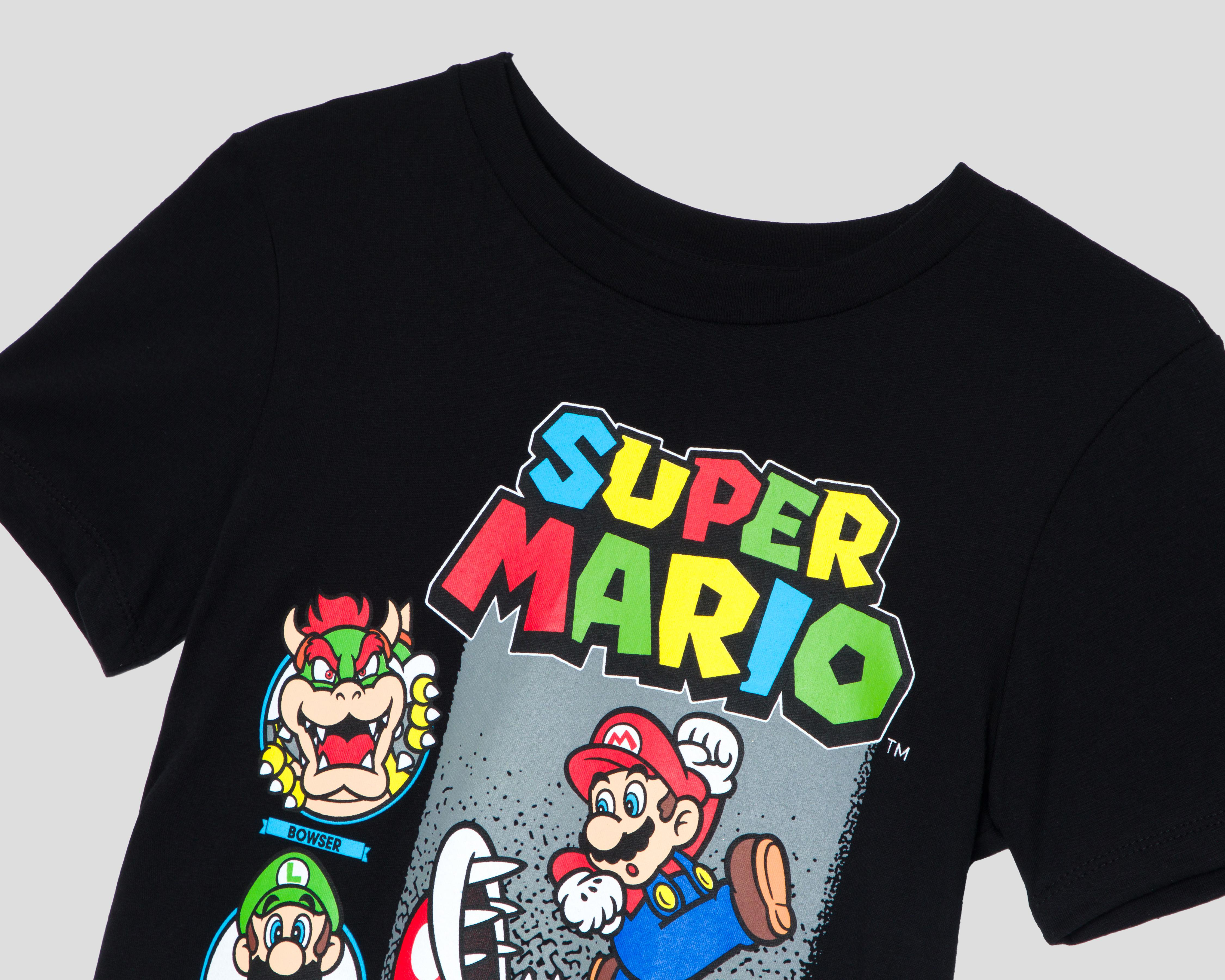 Foto 4 pulgar | Playera Mario Bros Manga Corta Estampada Juvenil
