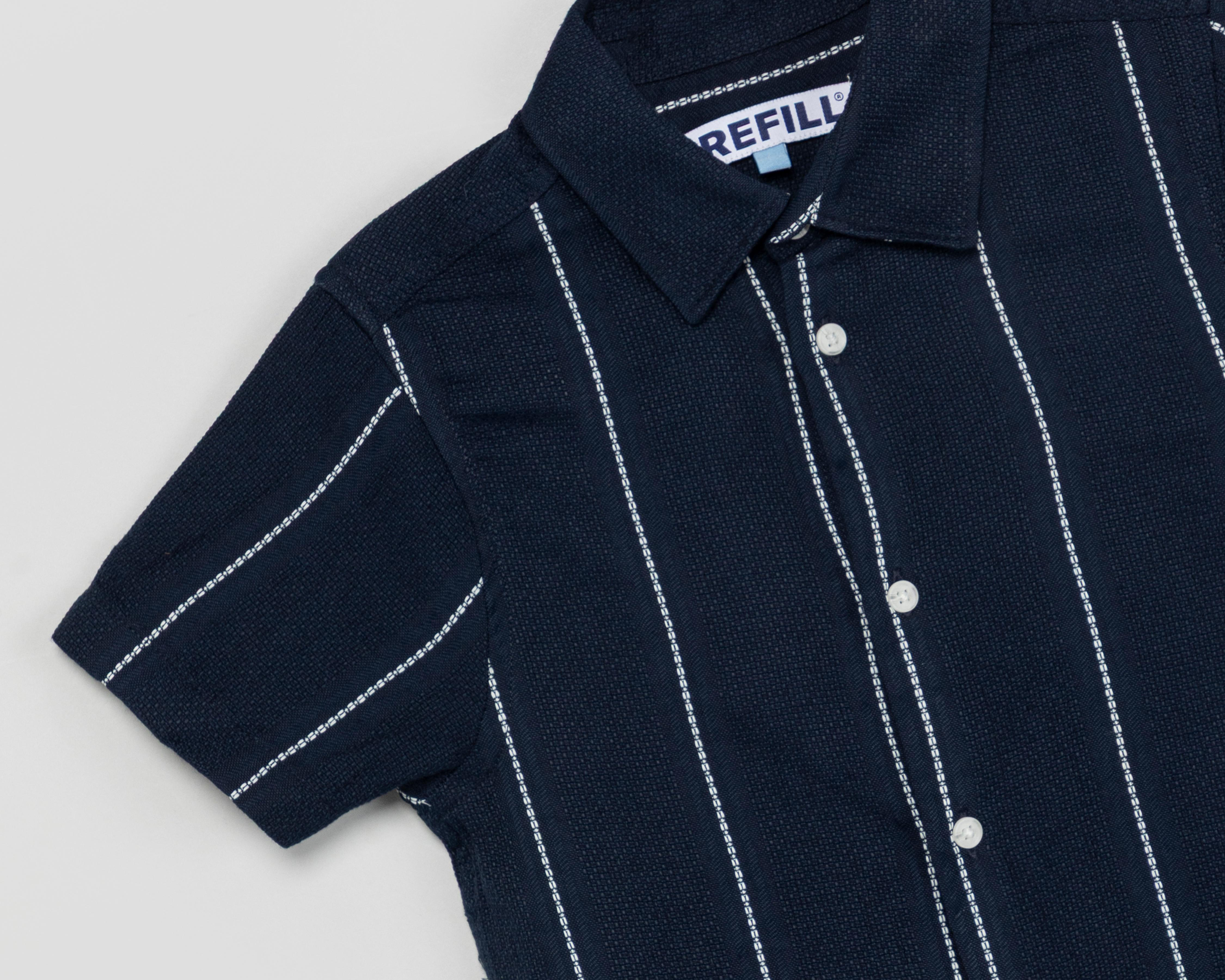 Foto 3 | Camisa de Cuello Americano Azul Refill para Niño