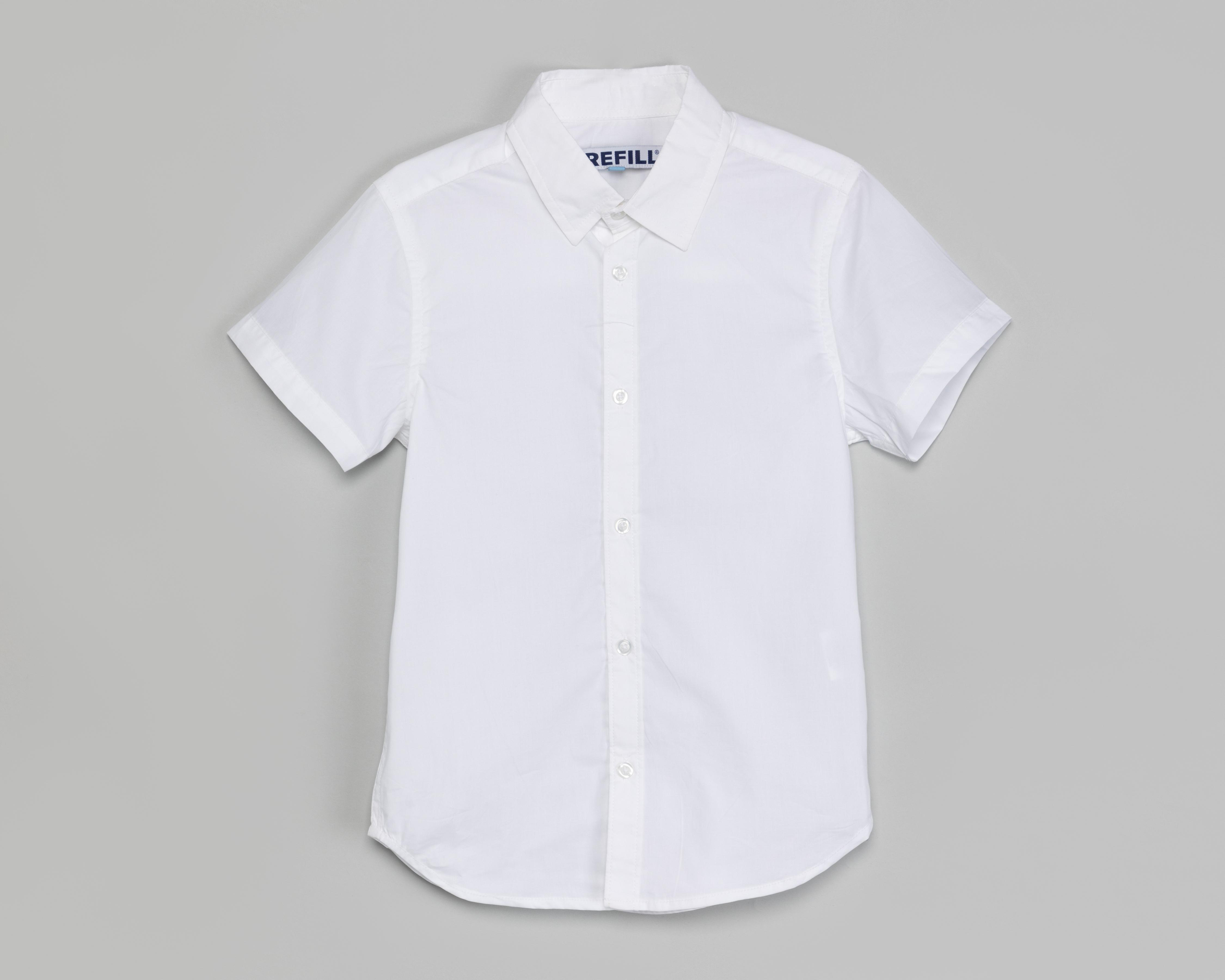 Foto 2 pulgar | Camisa Escolar de Cuello Americano Blanca Refill para Niño