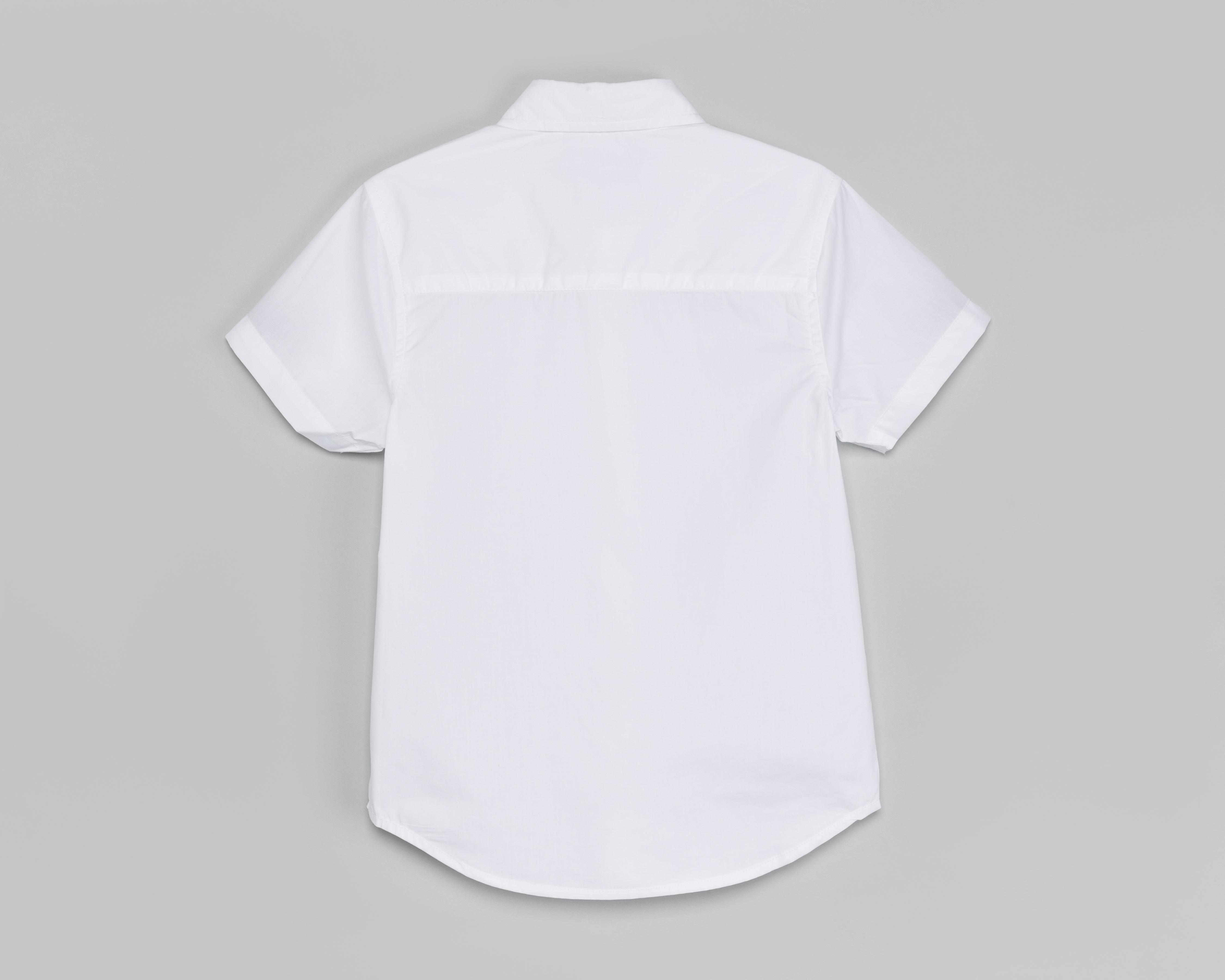 Foto 3 pulgar | Camisa Escolar de Cuello Americano Blanca Refill para Niño
