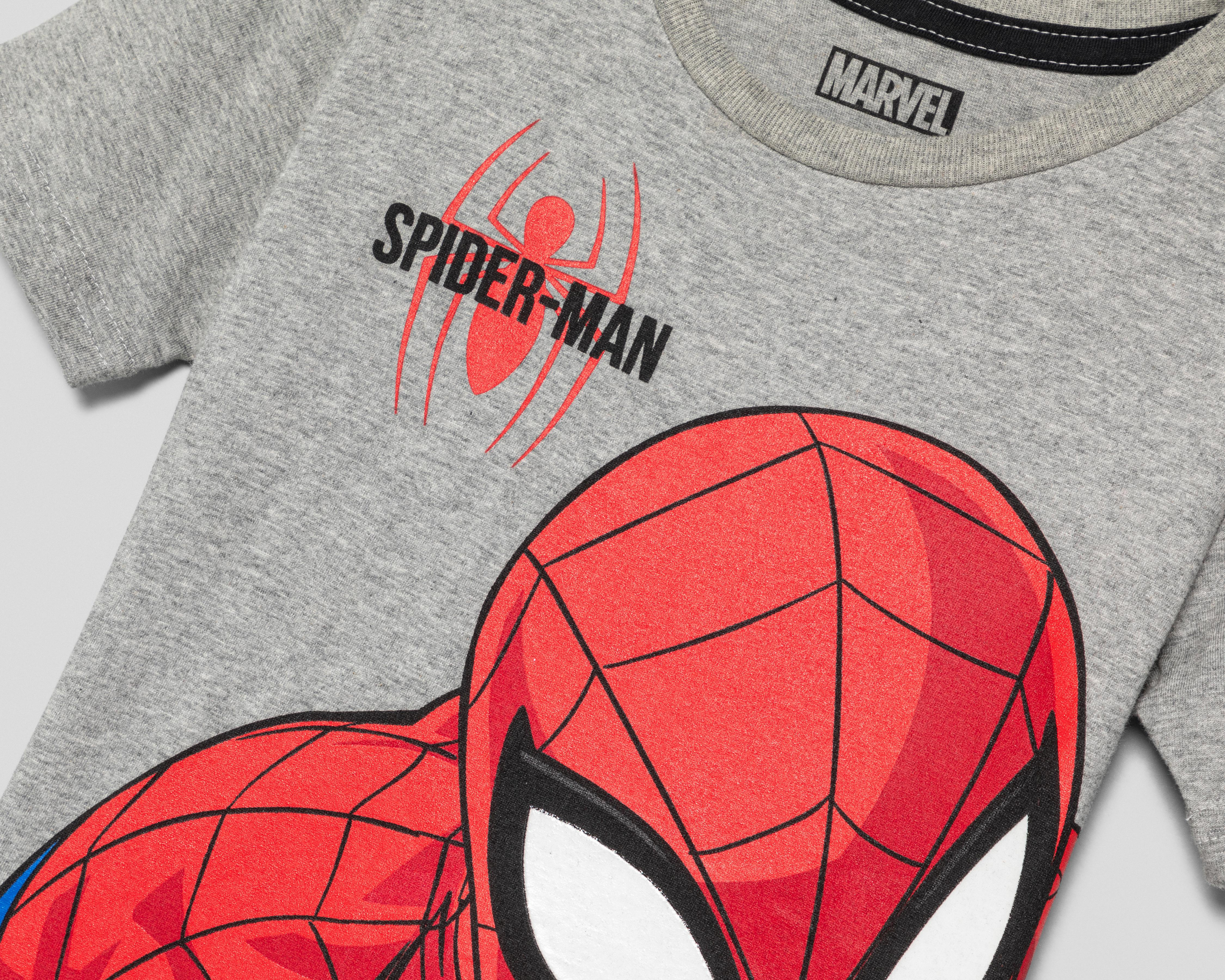 Foto 4 pulgar | Playera Marvel Manga Corta Estampada para Niño