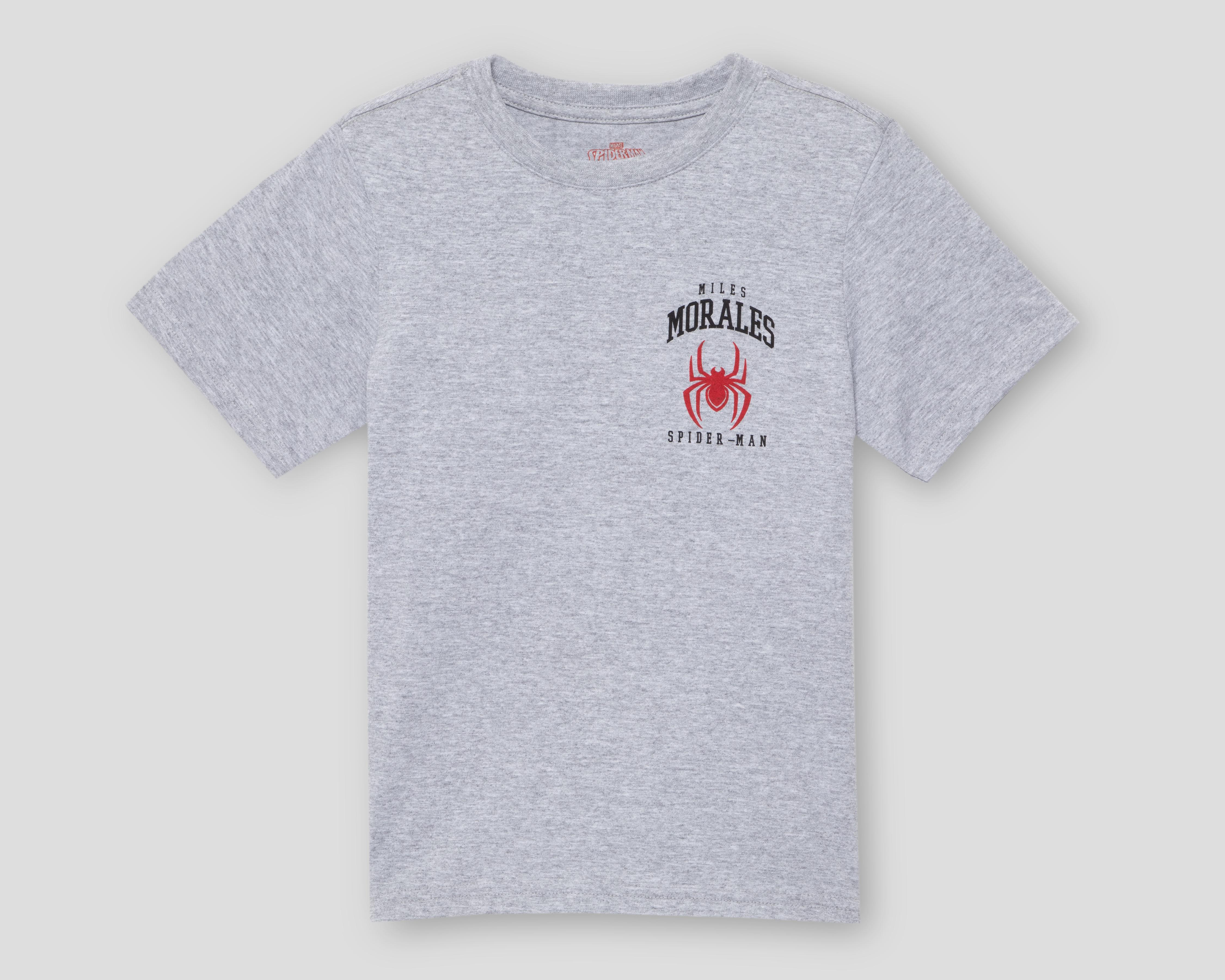 Playera de Cuello Redondo Gris Marvel Spider-Man para Niño