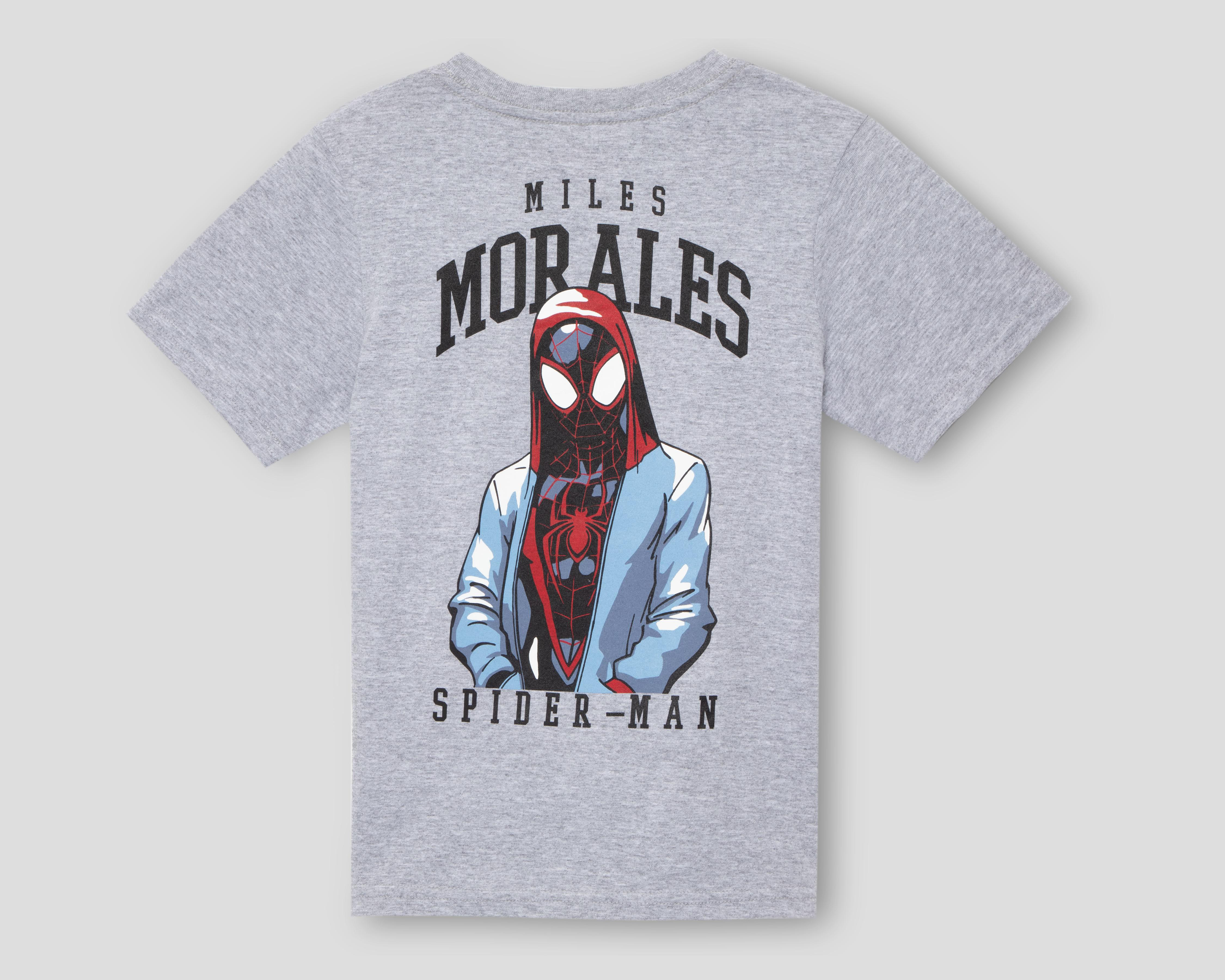Foto 3 pulgar | Playera de Cuello Redondo Gris Marvel Spider-Man para Niño
