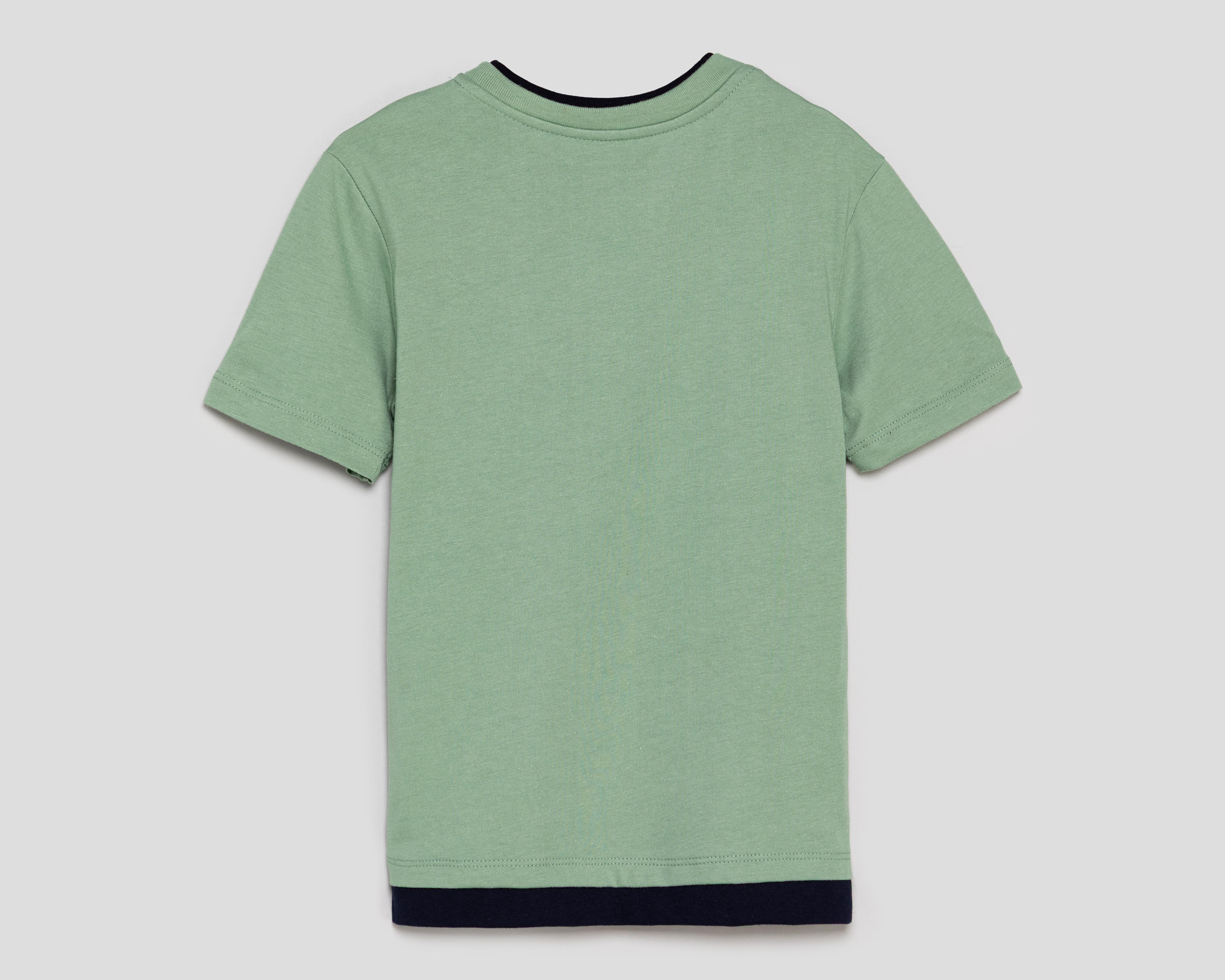 Foto 3 pulgar | Playera Cuello Redondo Verde Refill para Niño