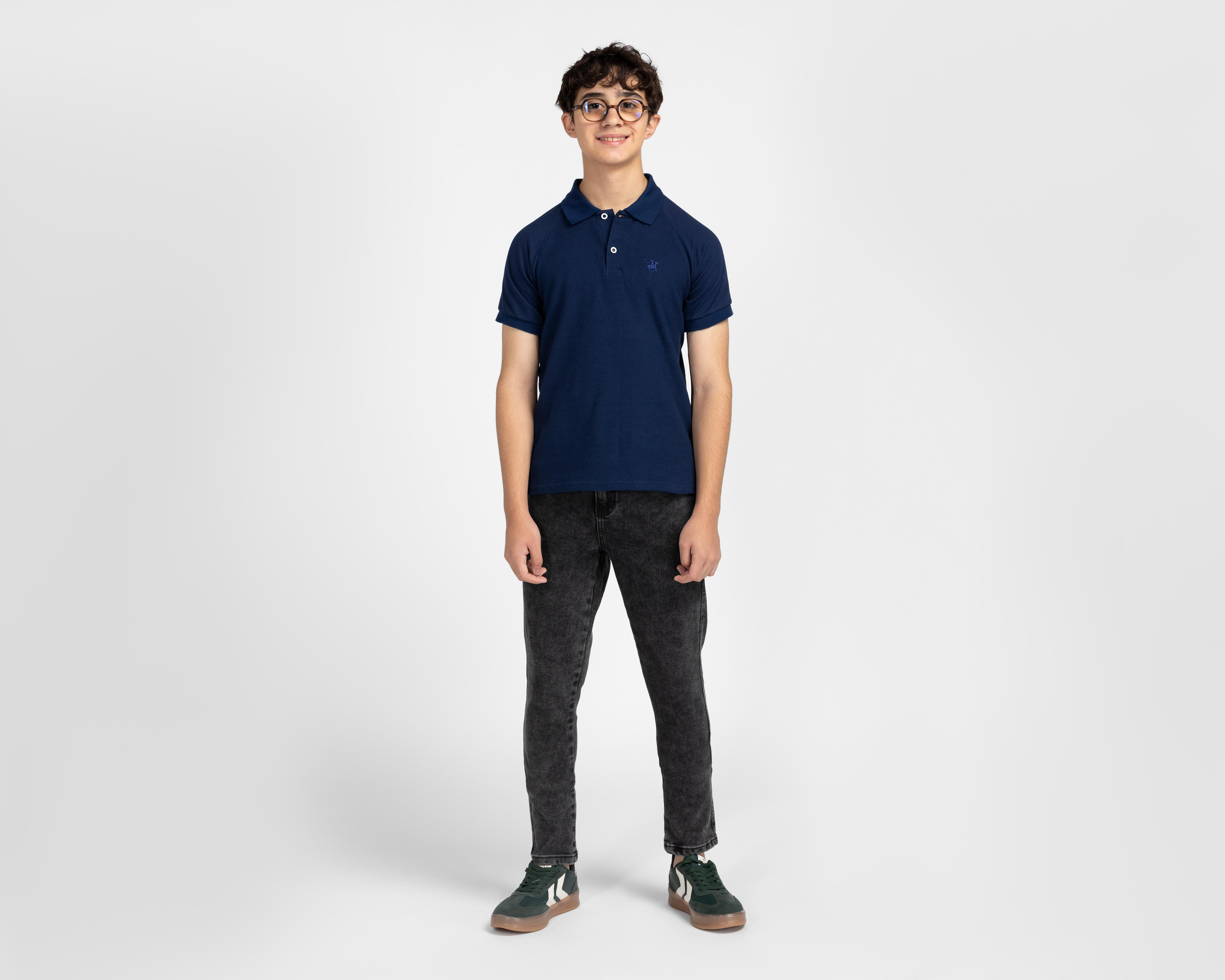 Foto 2 | Playera Polo York Team Polo Club Manga Corta Azul para Hombre