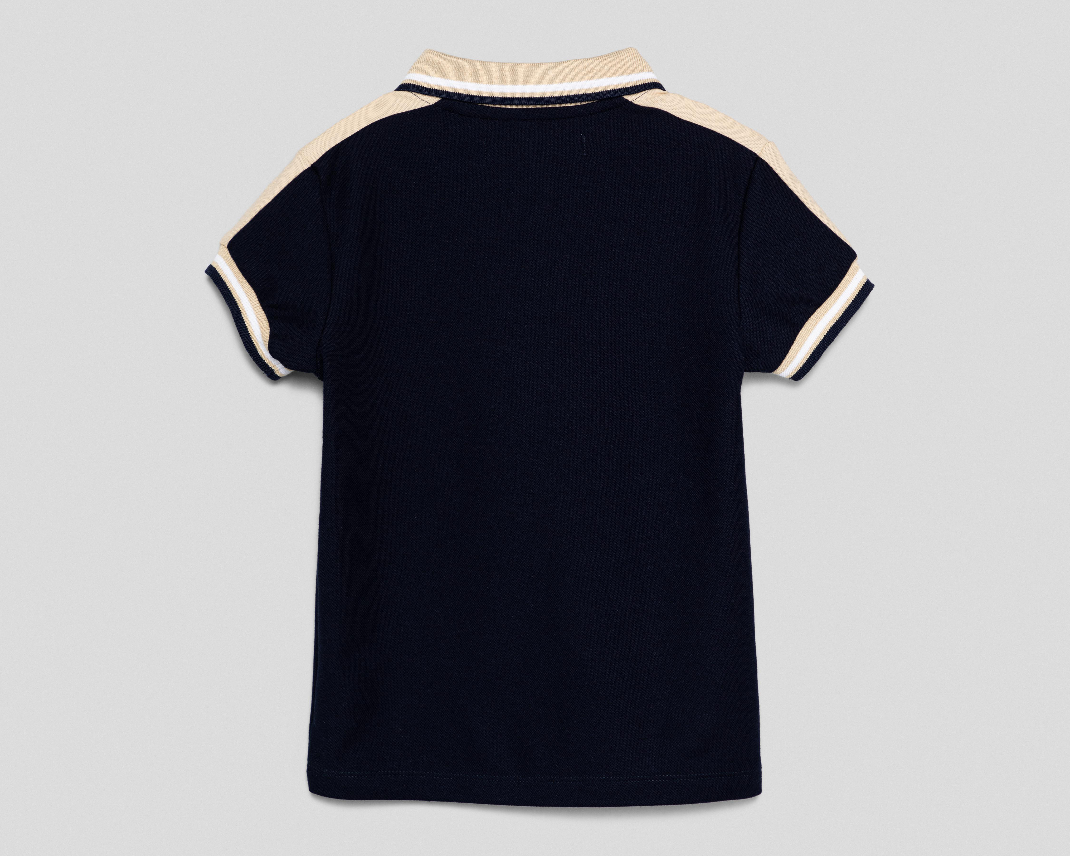 Foto 3 pulgar | Playera Polo Refill Manga Corta Azul Marino para Niño