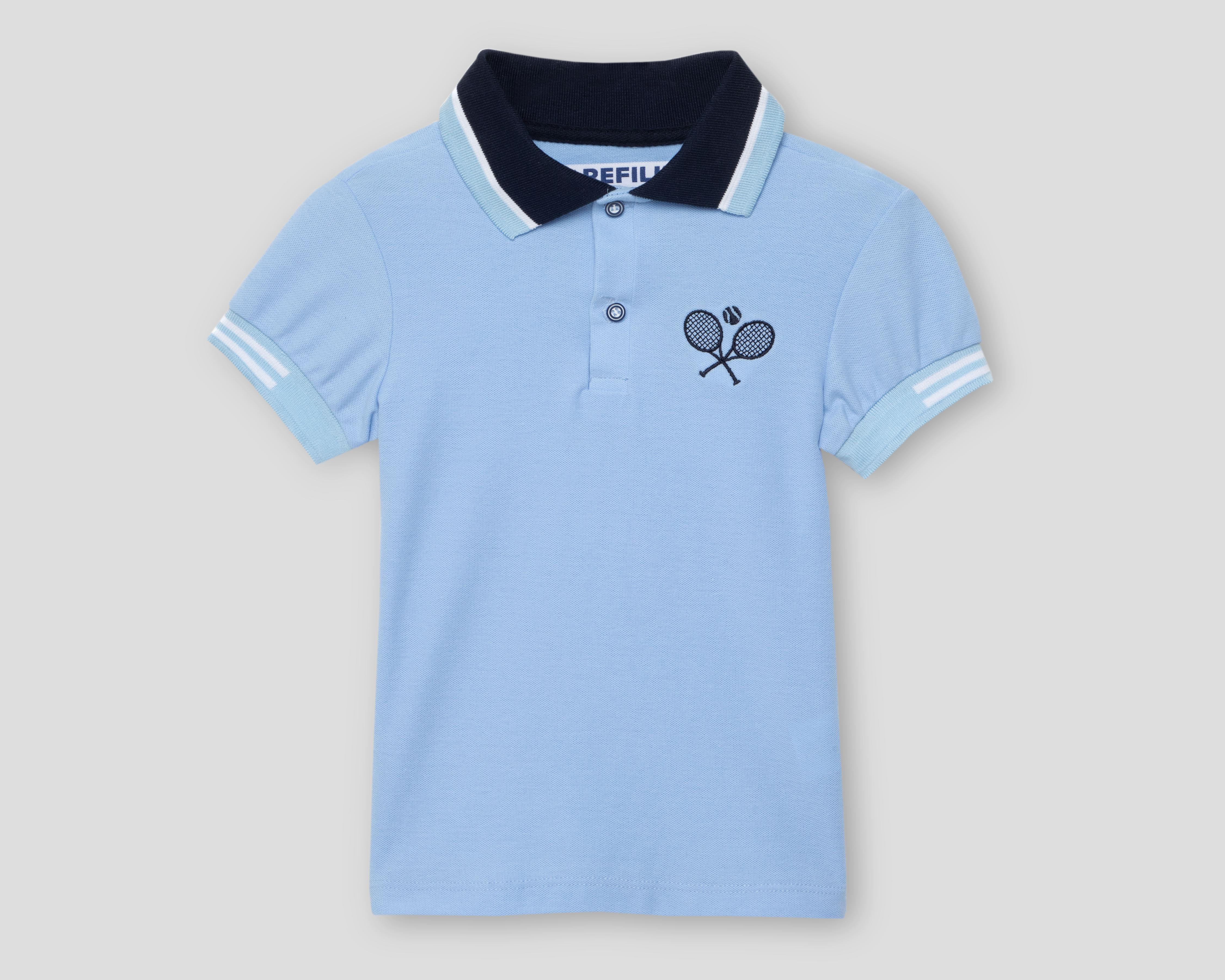 Playera Polo Refill Azul para Niño
