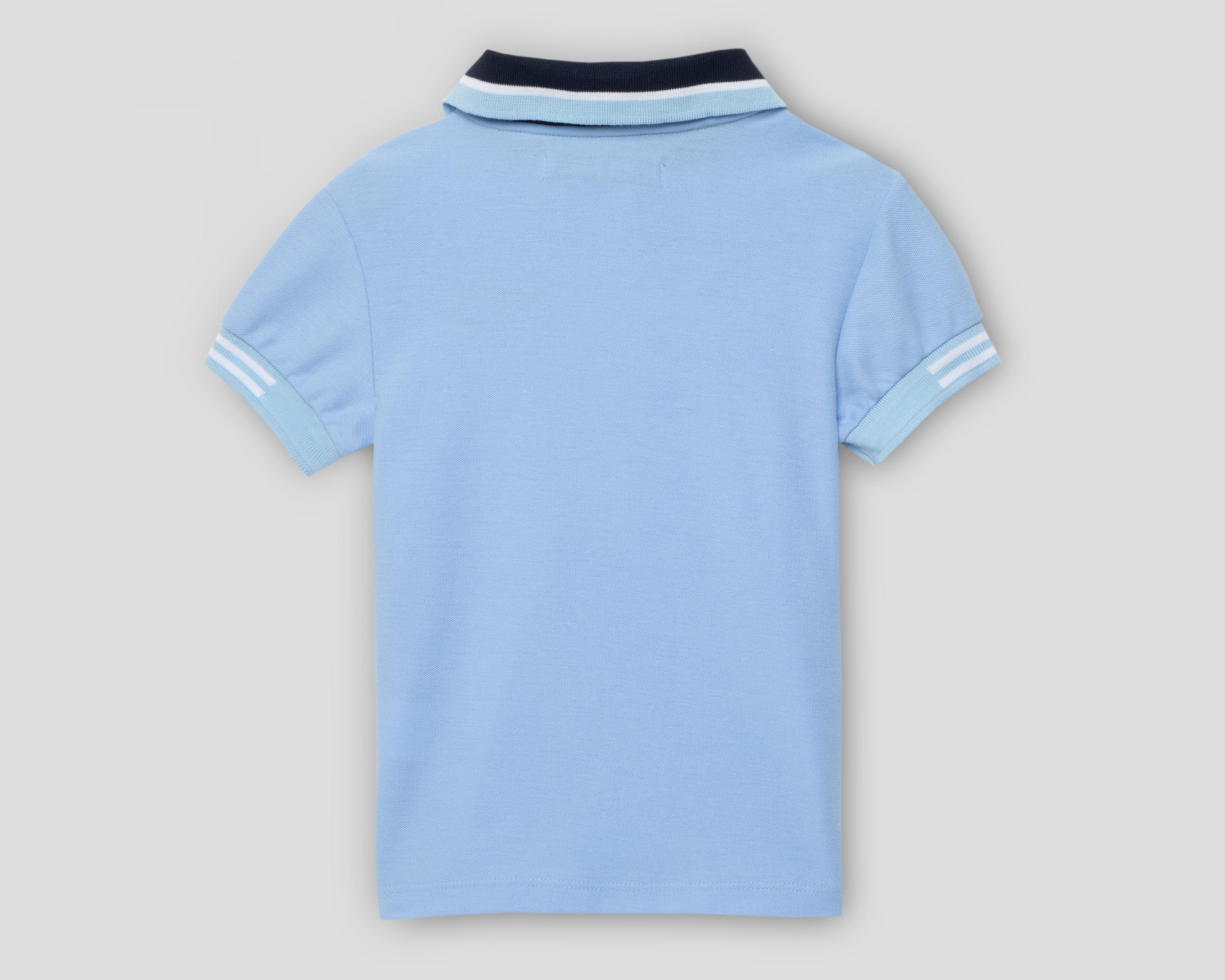 Foto 3 pulgar | Playera Polo Refill Azul para Niño