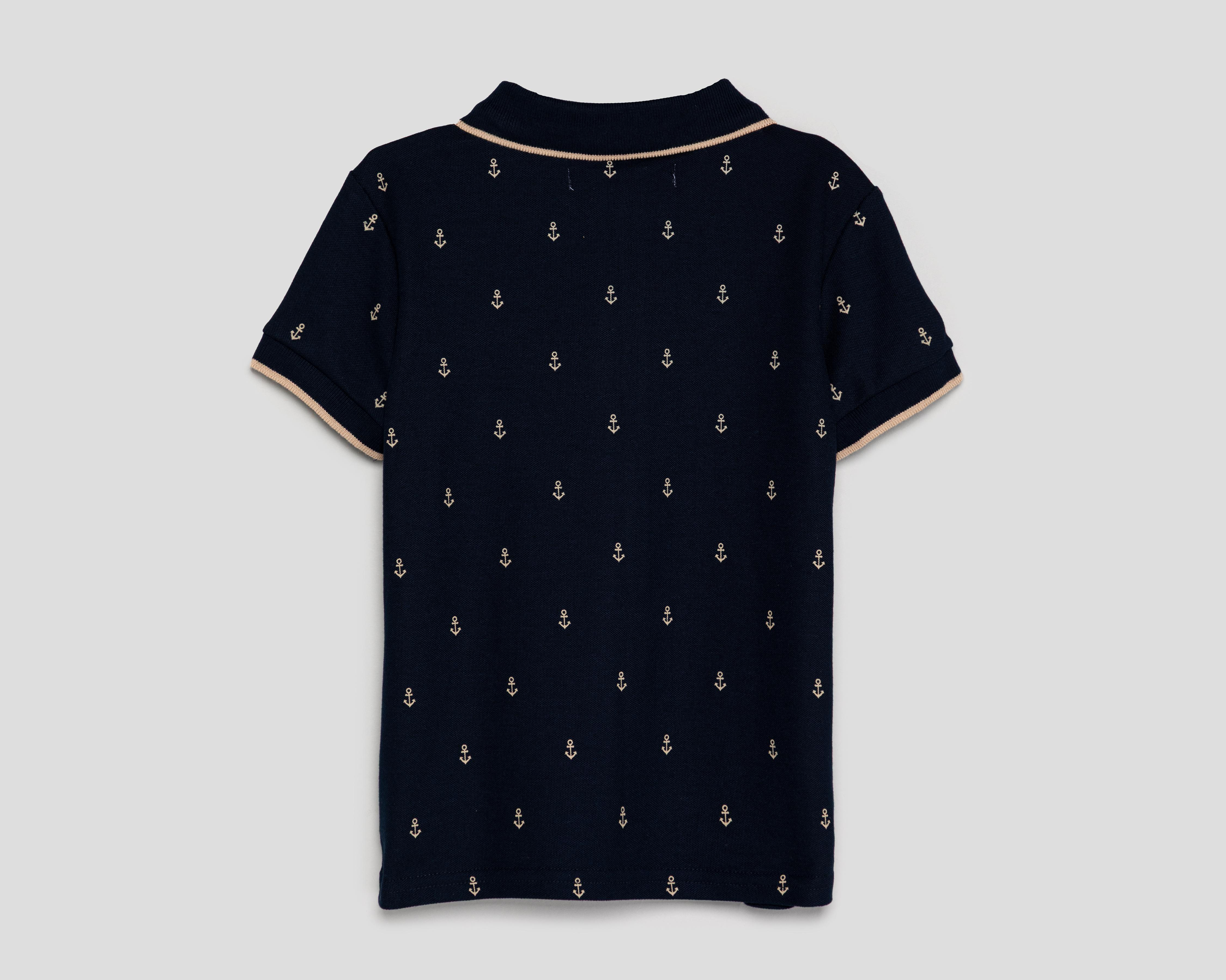 Foto 3 pulgar | Playera Polo Refill Azul Marino para Niño