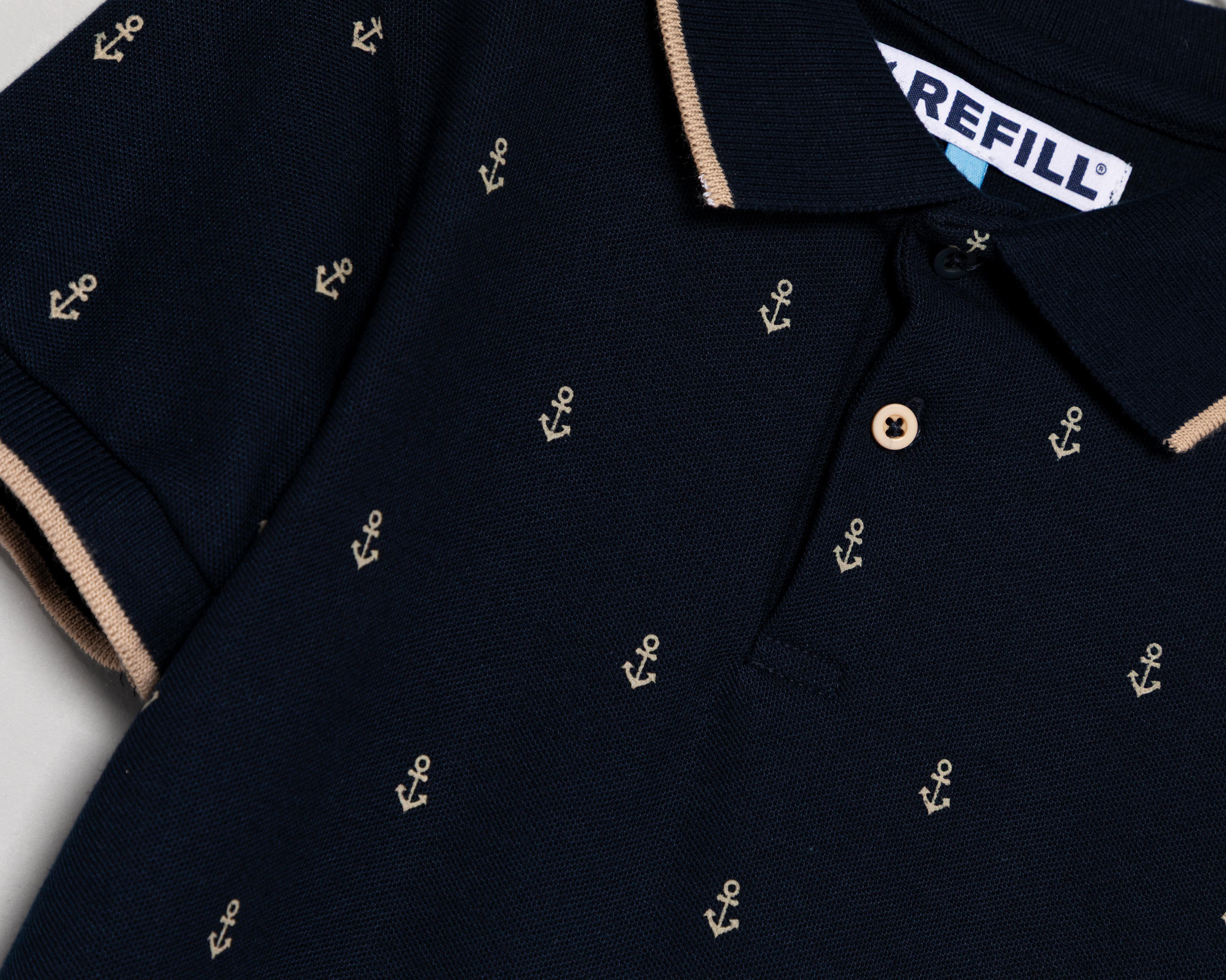 Foto 4 pulgar | Playera Polo Refill Azul Marino para Niño